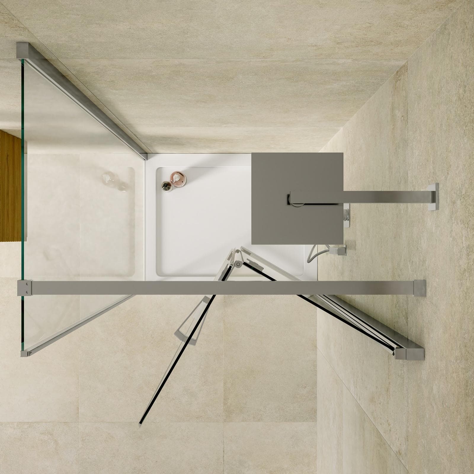 Box doccia 70x90 cm a soffietto vetro anticalcare trasparente profilo cromo 195h - Flexy