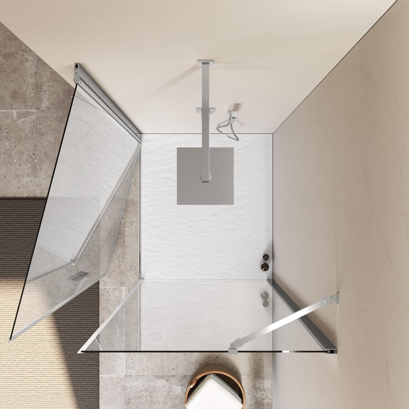Box doccia 90x100 cm battente in vetro temperato 6mm trasparente 195h - Nilo