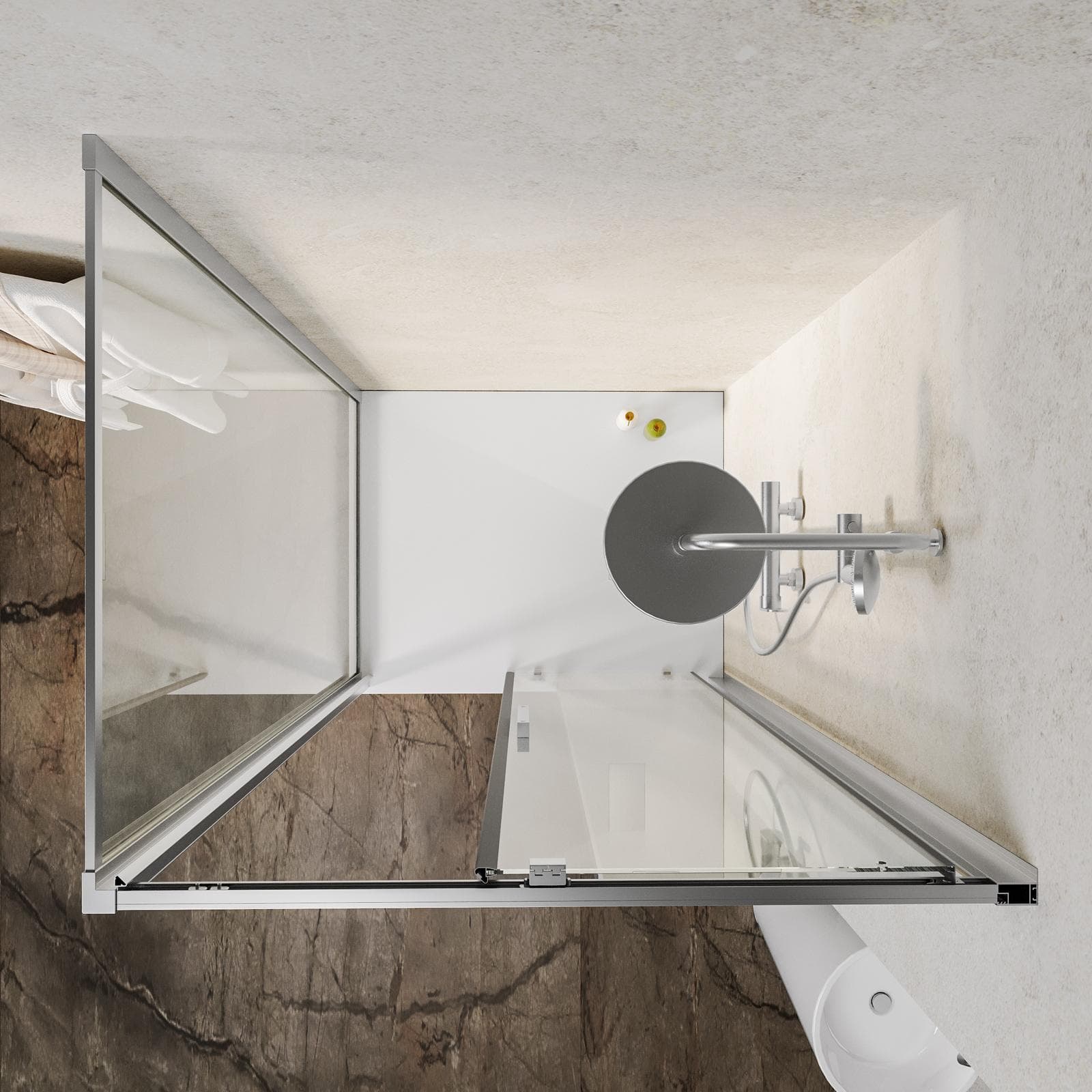 Box doccia 90x100 cm scorrevole vetro trasparente anticalcare profilo cromo 195h - Moritz