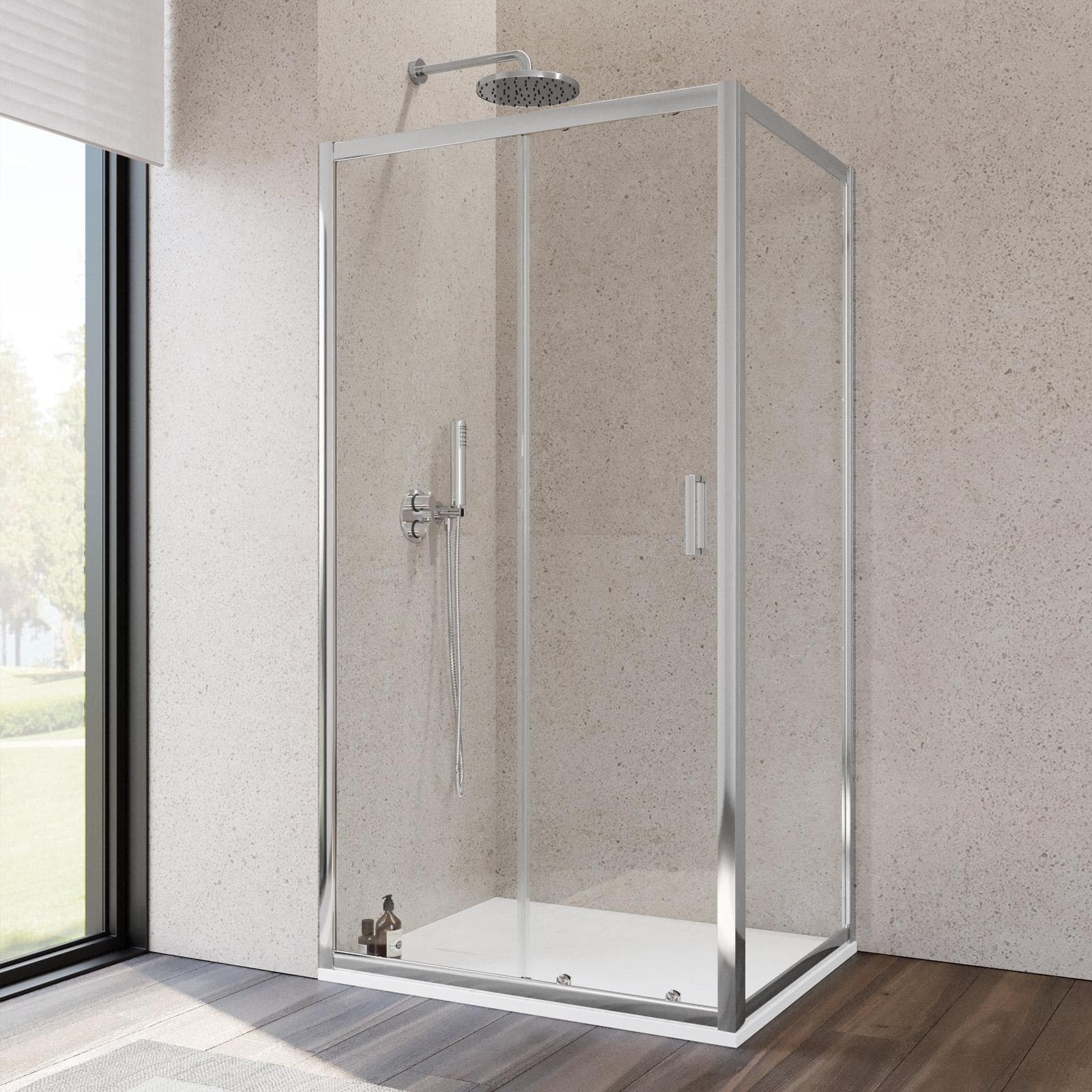 Box doccia 90x100 cm scorrevole vetro temperato 6mm trasparente 185h - Young