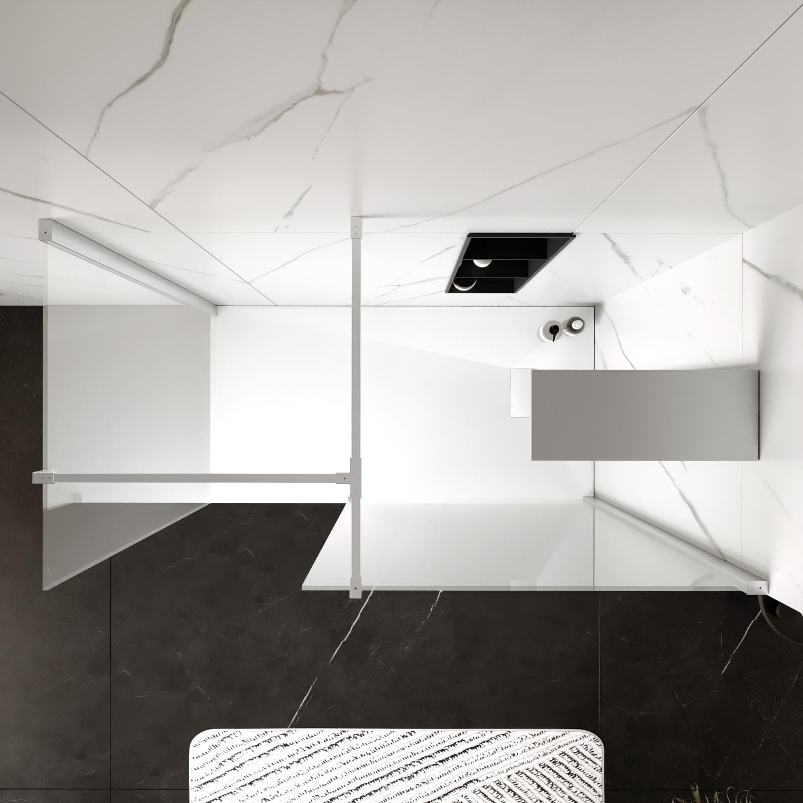 Box doccia 90x110 cm walk-in angolare con vetro anticalcare trasparente e profilo cromo 200h - Keep