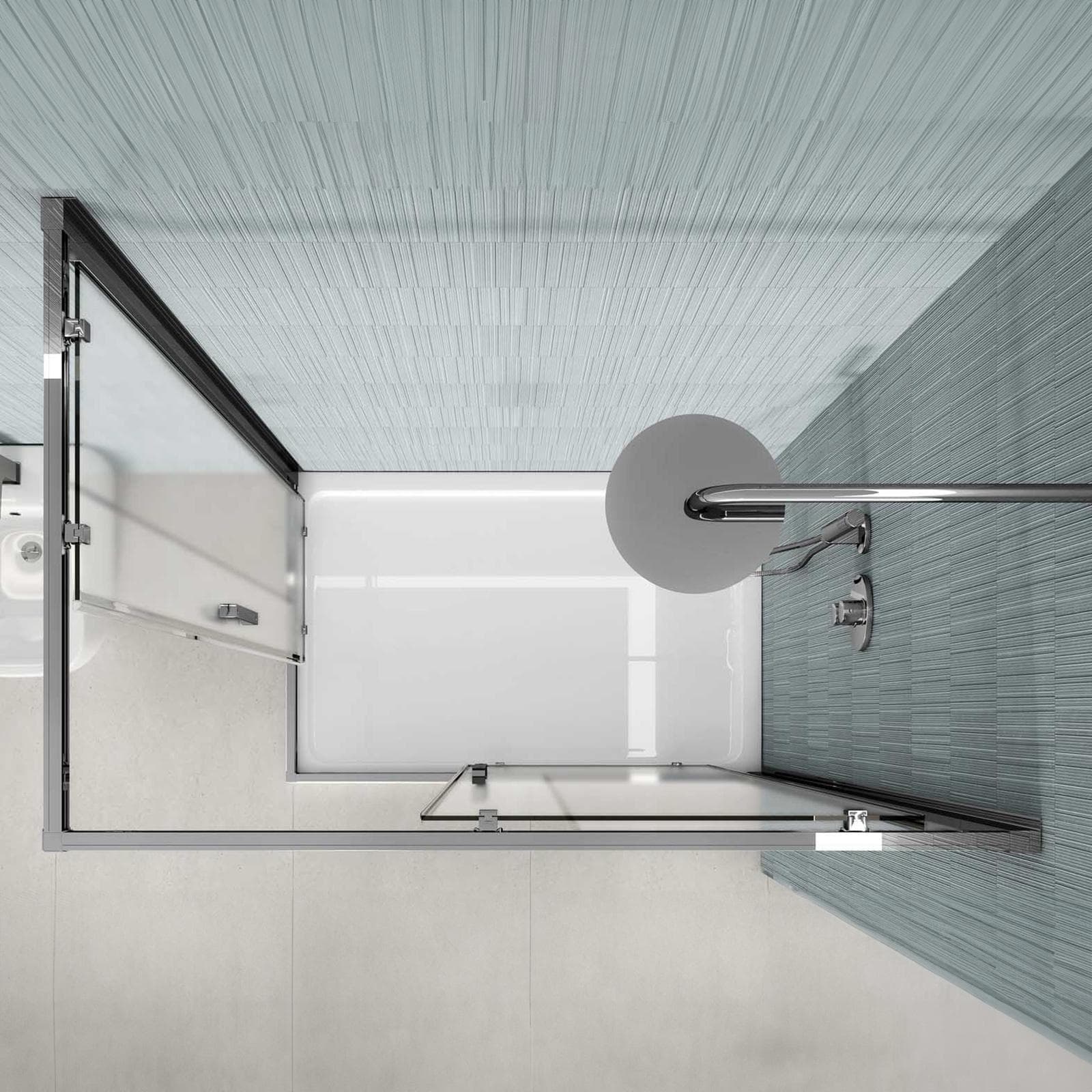Box doccia 90x120 cm angolare scorrevole vetro opaco profilo cromo 195h - Moritz