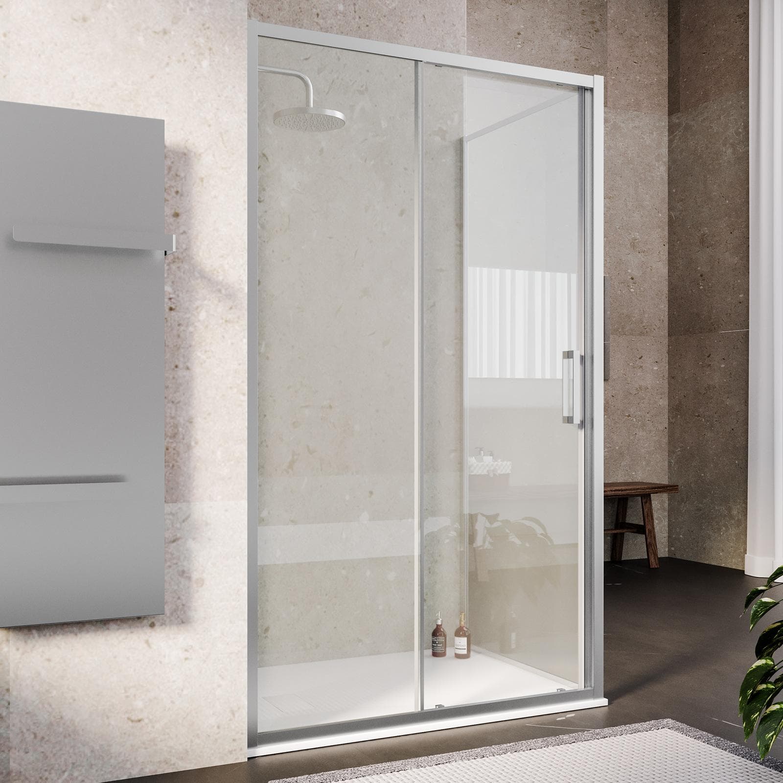 Box doccia 90x120 cm scorrevole vetro trasparente anticalcare profilo cromo 195h - Moritz