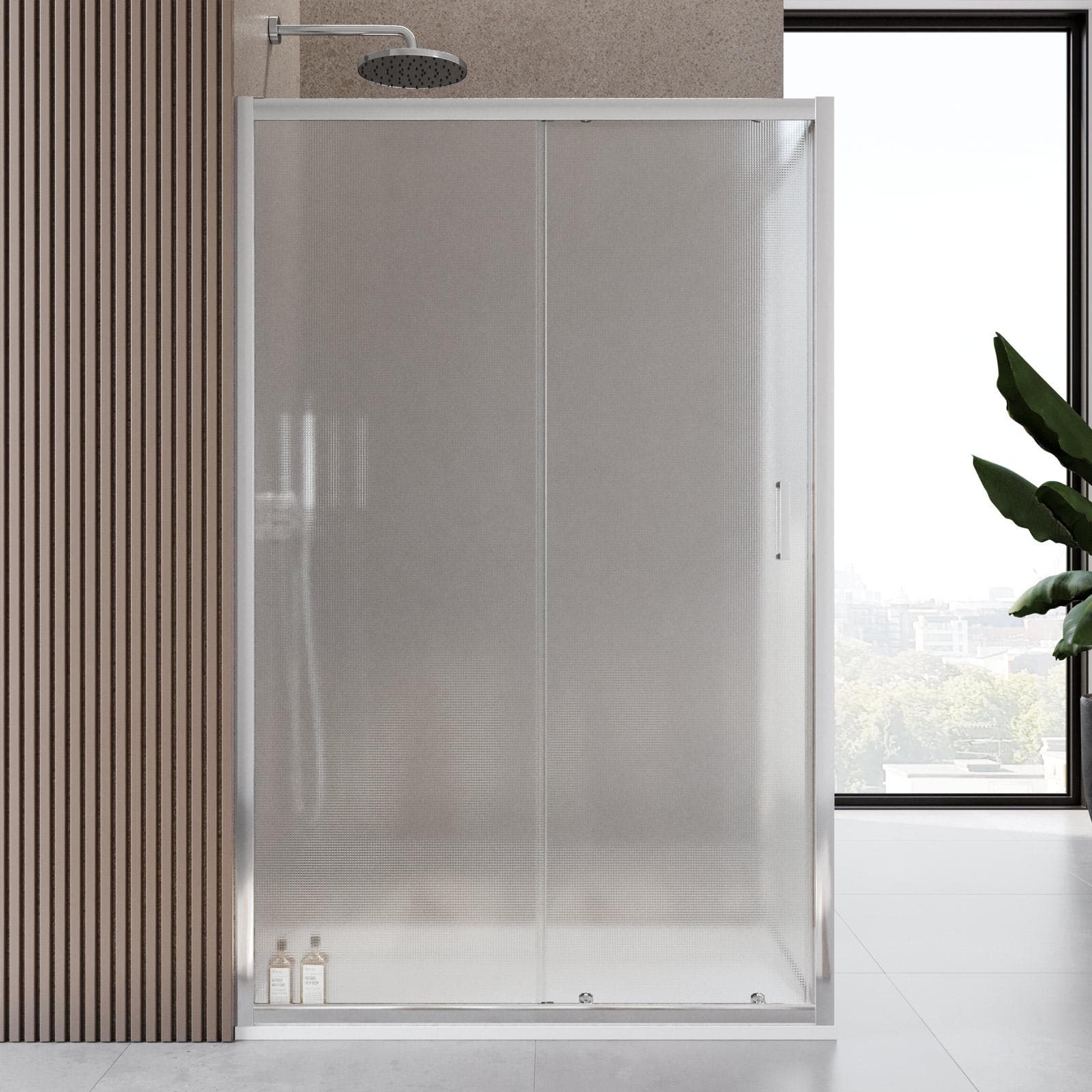 Box doccia 90x120 cm scorrevole vetro temperato 6mm stampato 185h - Young