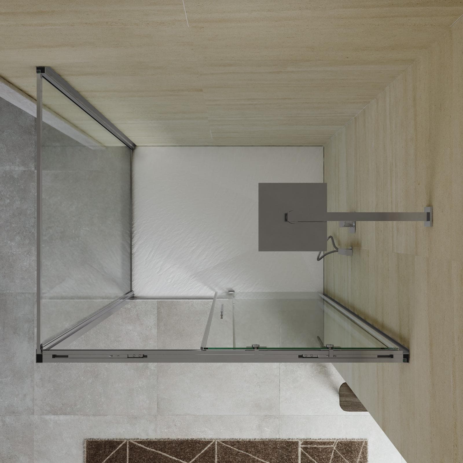 Box doccia 90x120 cm scorrevole vetro trasparente e profilo cromo 195h - Silent