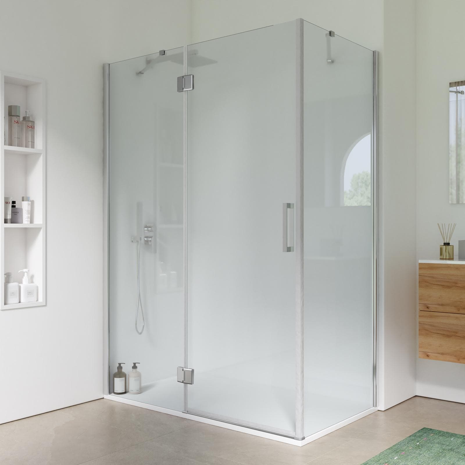 Box doccia 90x130 cm battente vetro temperato anticalcare 195h - Closet