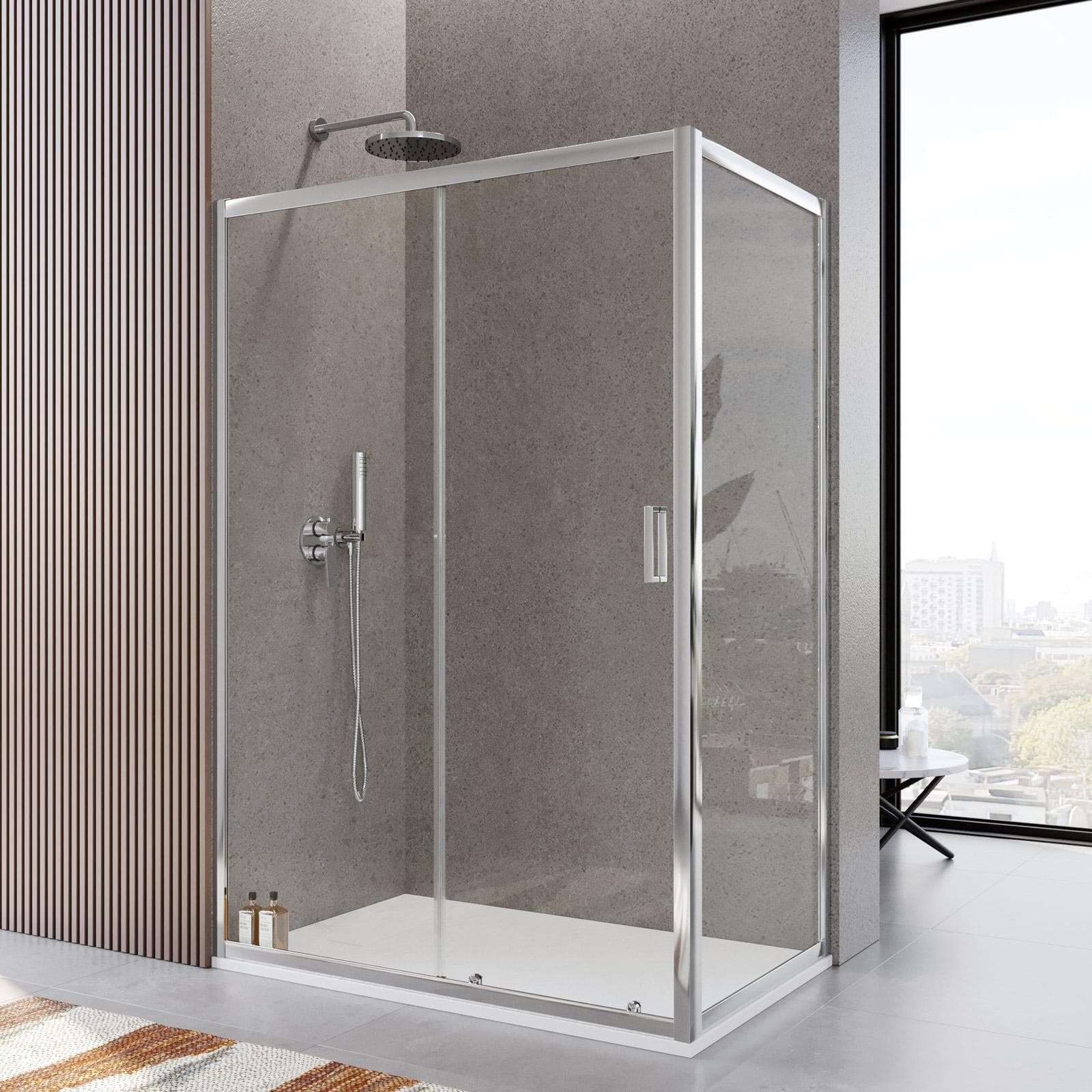Box doccia 90x130 cm scorrevole vetro temperato 6mm trasparente 185h - Young