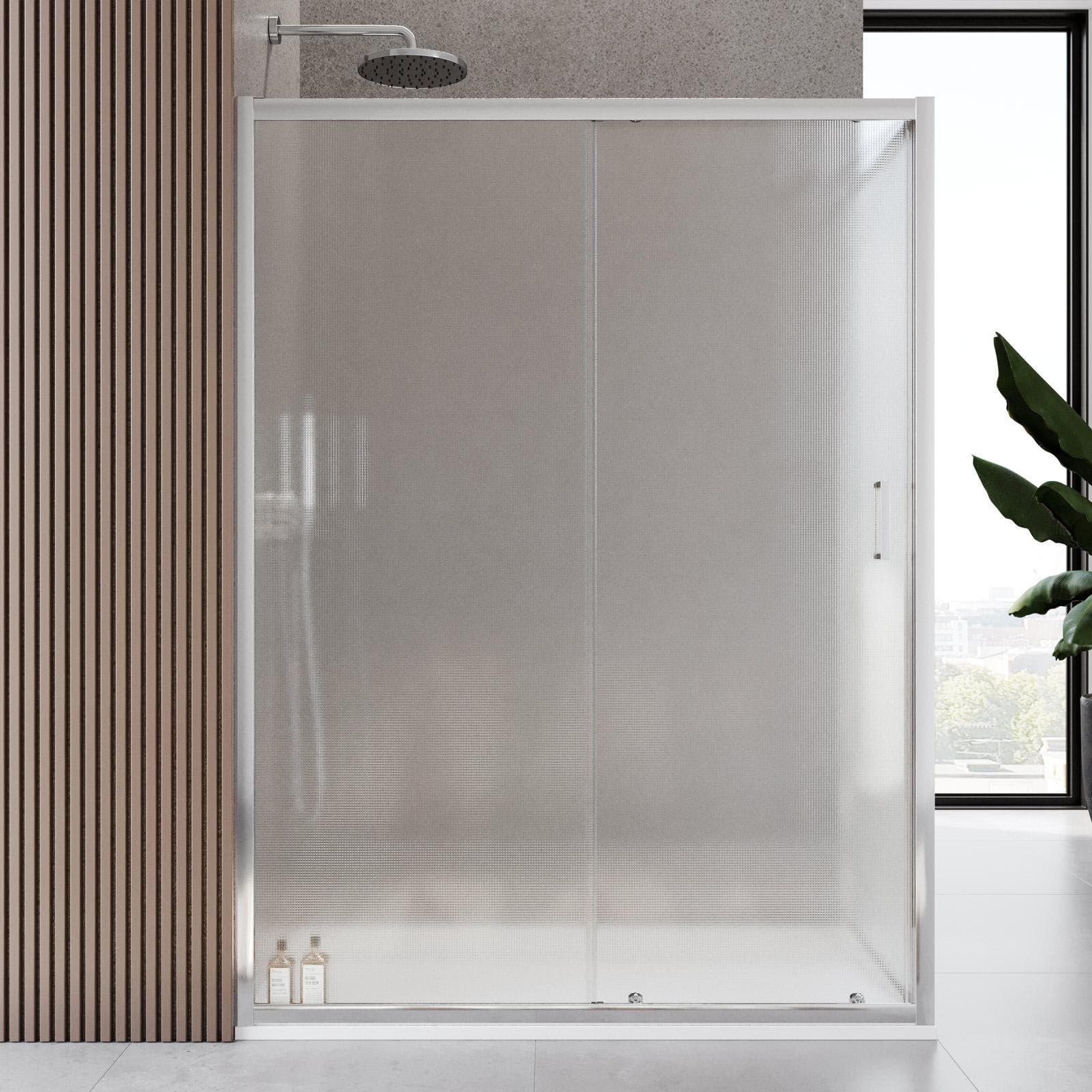 Box doccia 90x140 cm scorrevole vetro temperato 6mm stampato 185h - Young