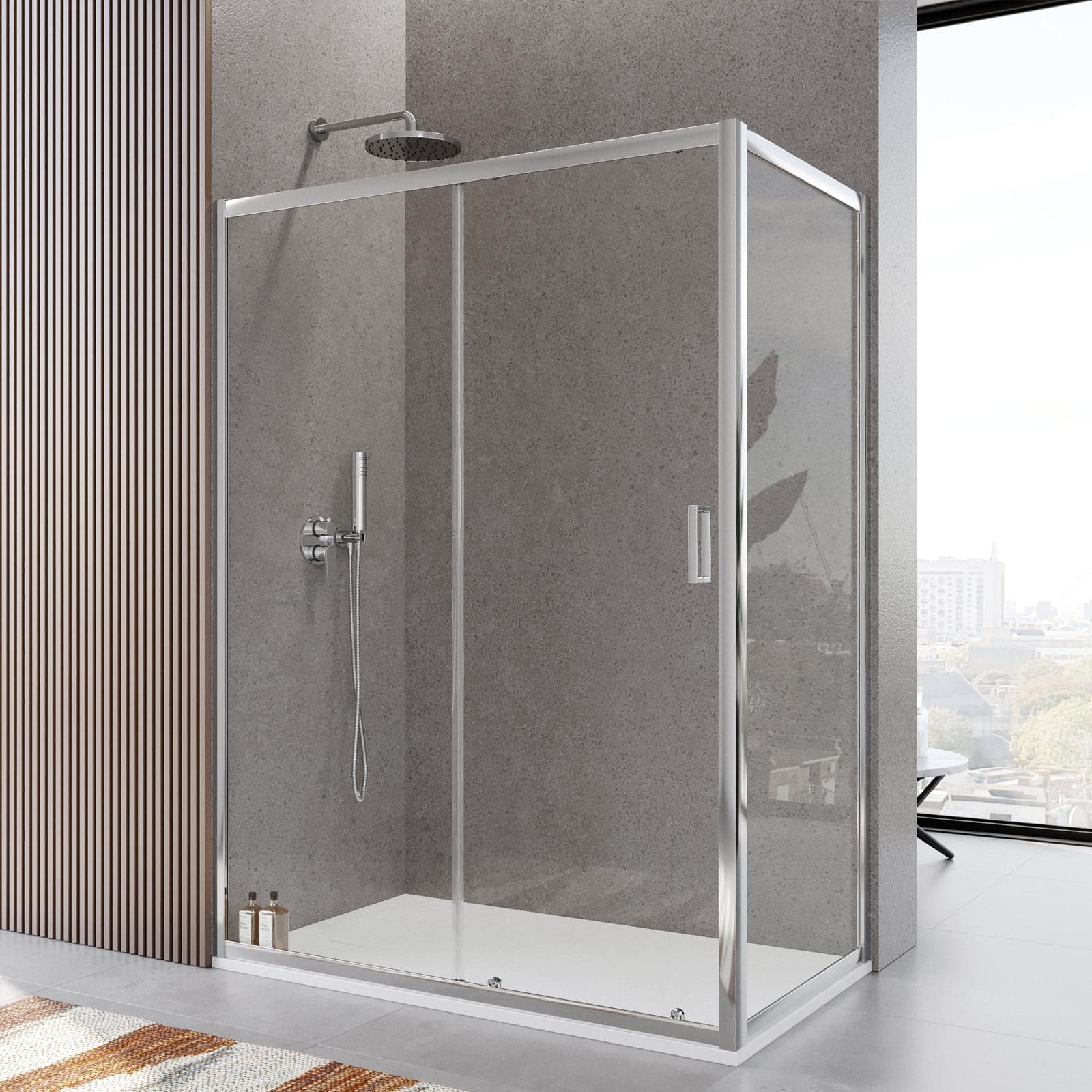 Box doccia 90x140 cm scorrevole vetro temperato 6mm trasparente 185h - Young