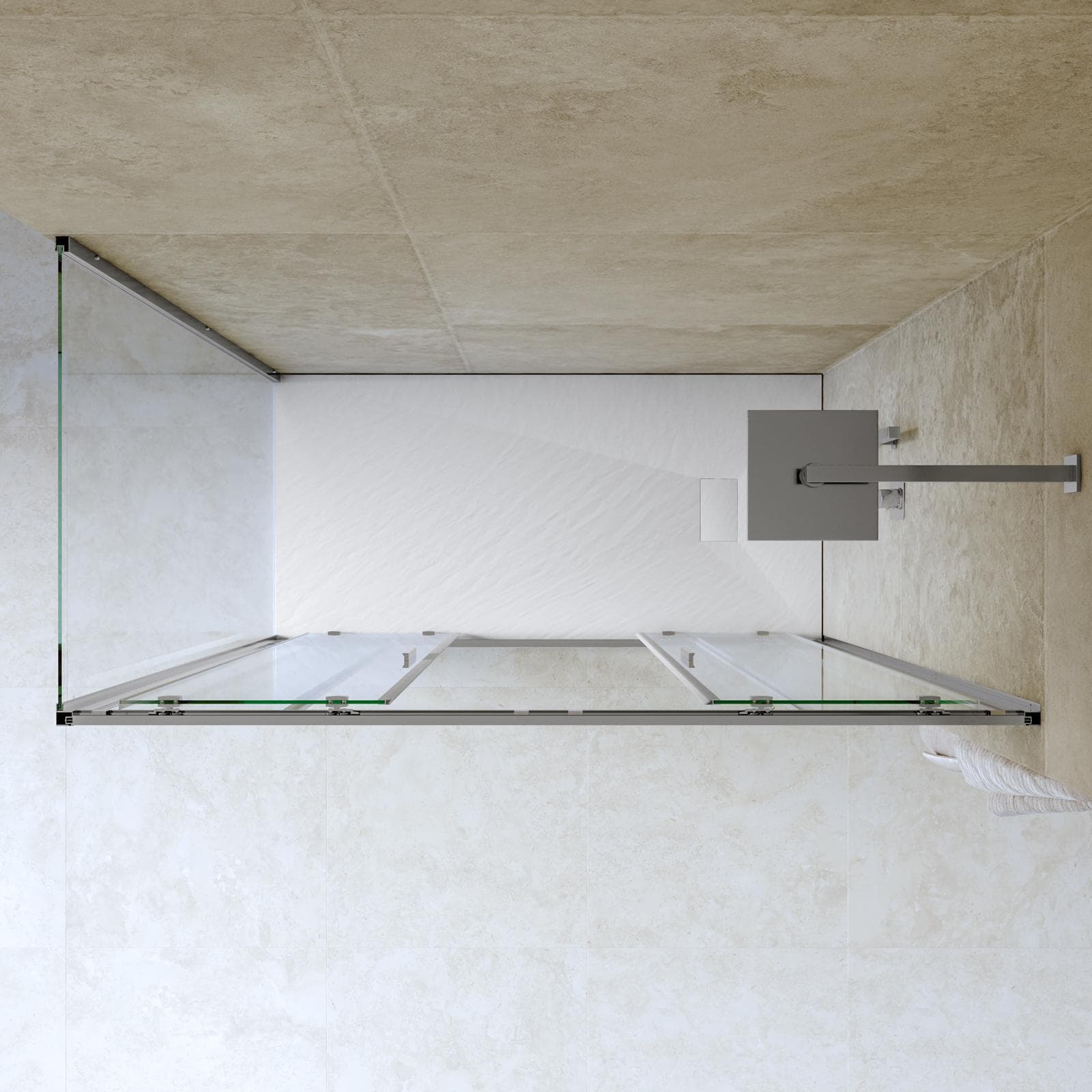 Box doccia 90x160 cm doppio scorrevole vetro trasparente e profilo cromo 195h - Glide