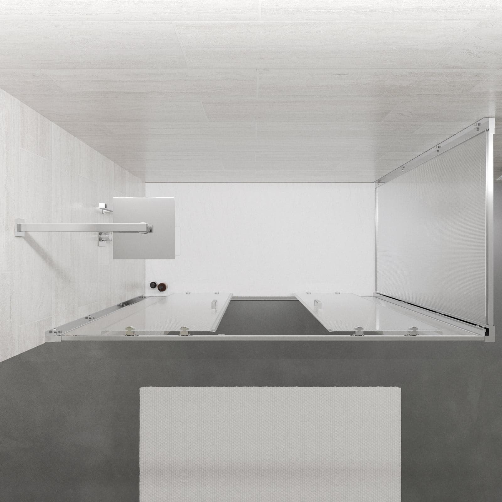 Box doccia 90x170 cm doppio scorrevole vetro temperato 6mm stampato 185h - Young