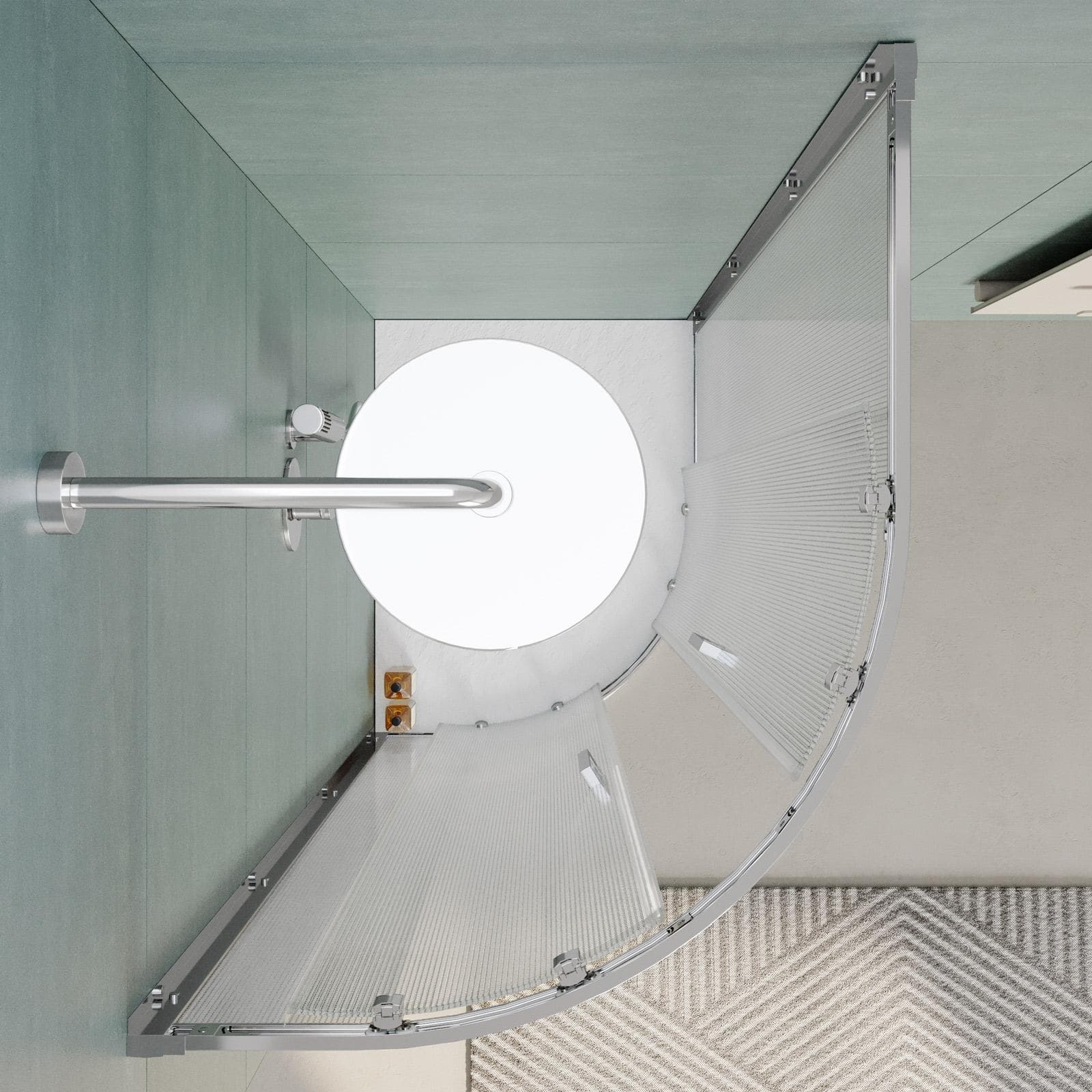 Box doccia 90x90 cm semicircolare vetro temperato 6mm stampato 185h - Young