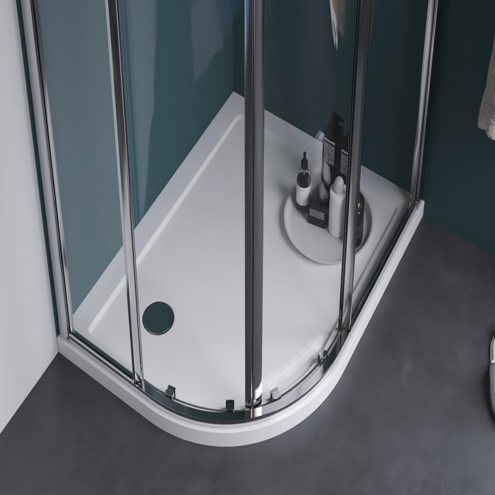 Box doccia 90x90 cm semicircolare scorrevole trasparente anticalcare profilo cromo 195h - Moritz
