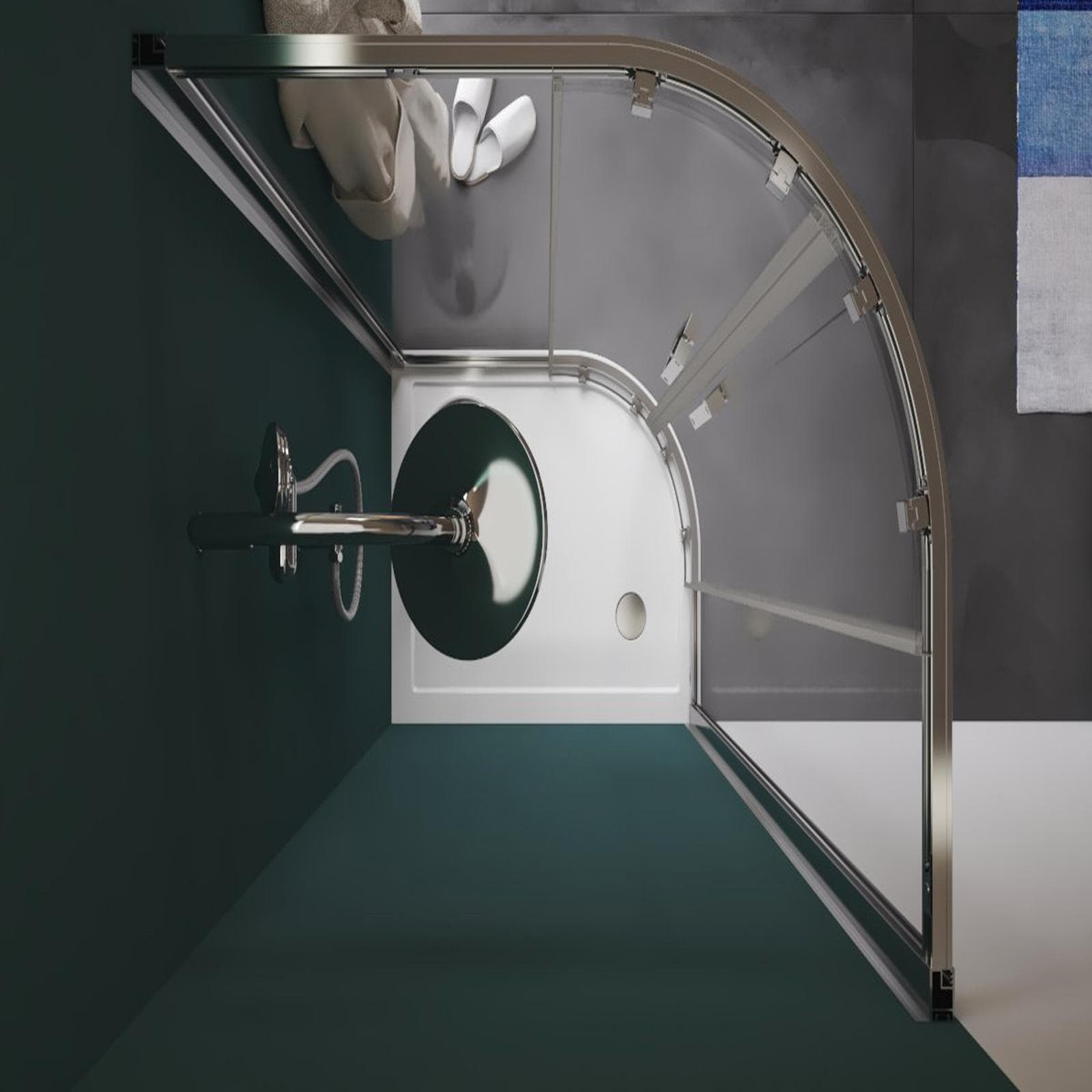 Box doccia 90x90 cm semicircolare scorrevole trasparente anticalcare profilo cromo 195h - Moritz