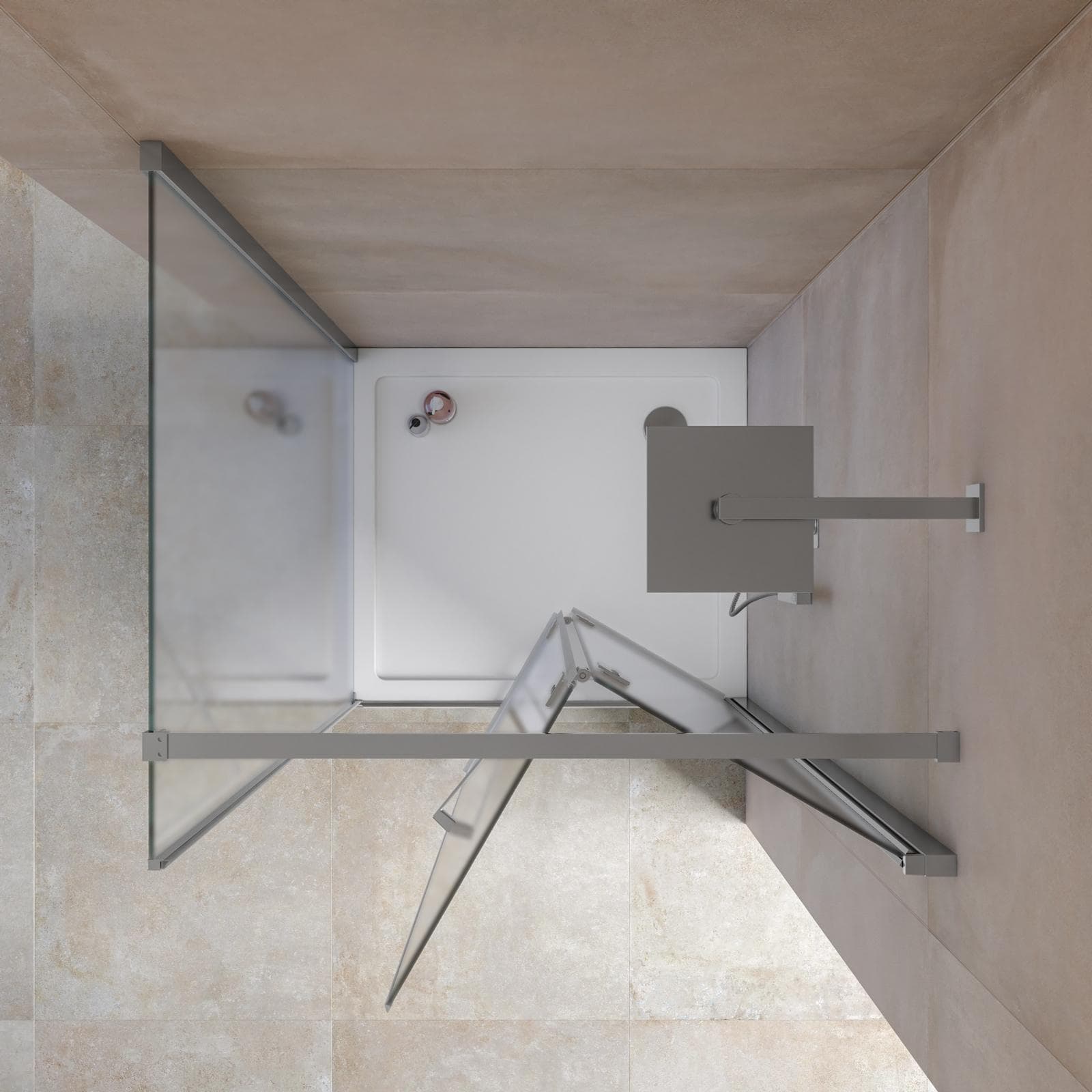 Box doccia 95x100 cm a soffietto vetro anticalcare opaco profilo cromo 195h - Flexy