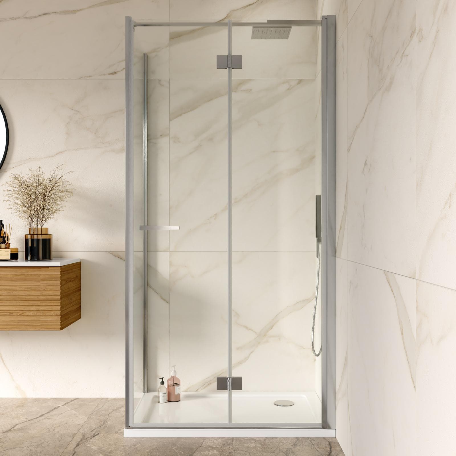 Box doccia 75x105 cm a soffietto vetro anticalcare trasparente profilo cromo 195h - Flexy