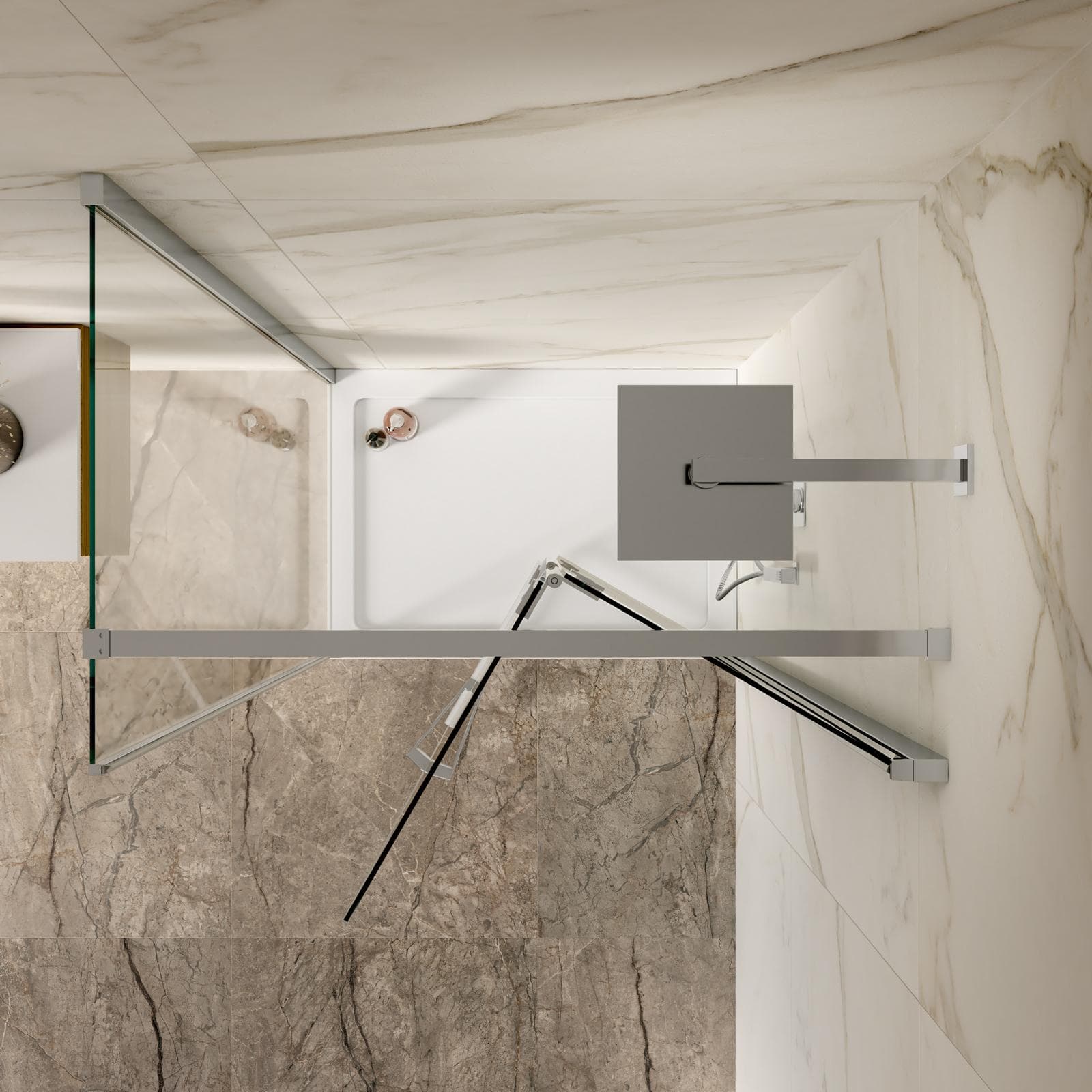 Box doccia 75x105 cm a soffietto vetro anticalcare trasparente profilo cromo 195h - Flexy
