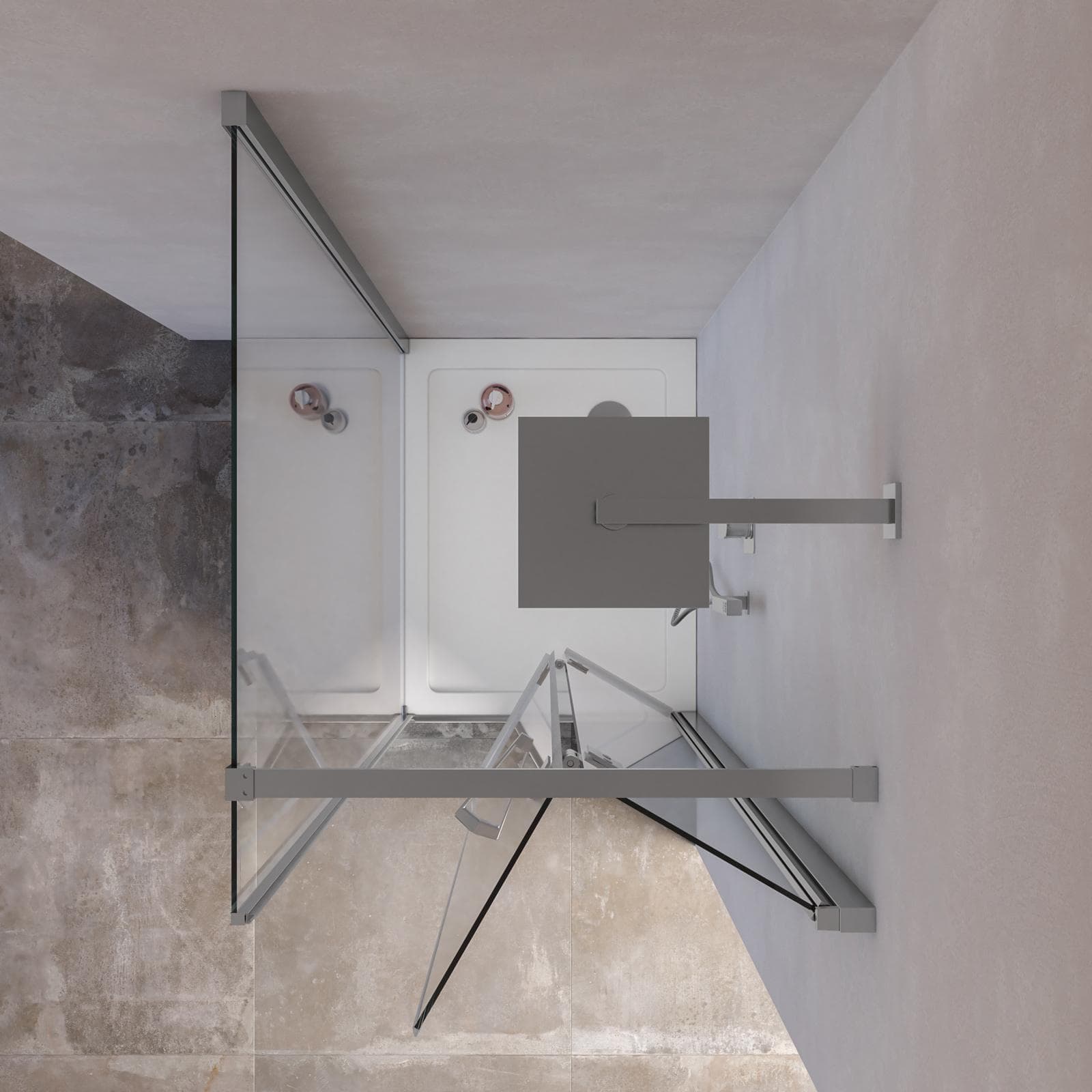Box doccia 90x70 cm a soffietto in vetro anticalcare trasparente profilo cromo 195h - Flexy