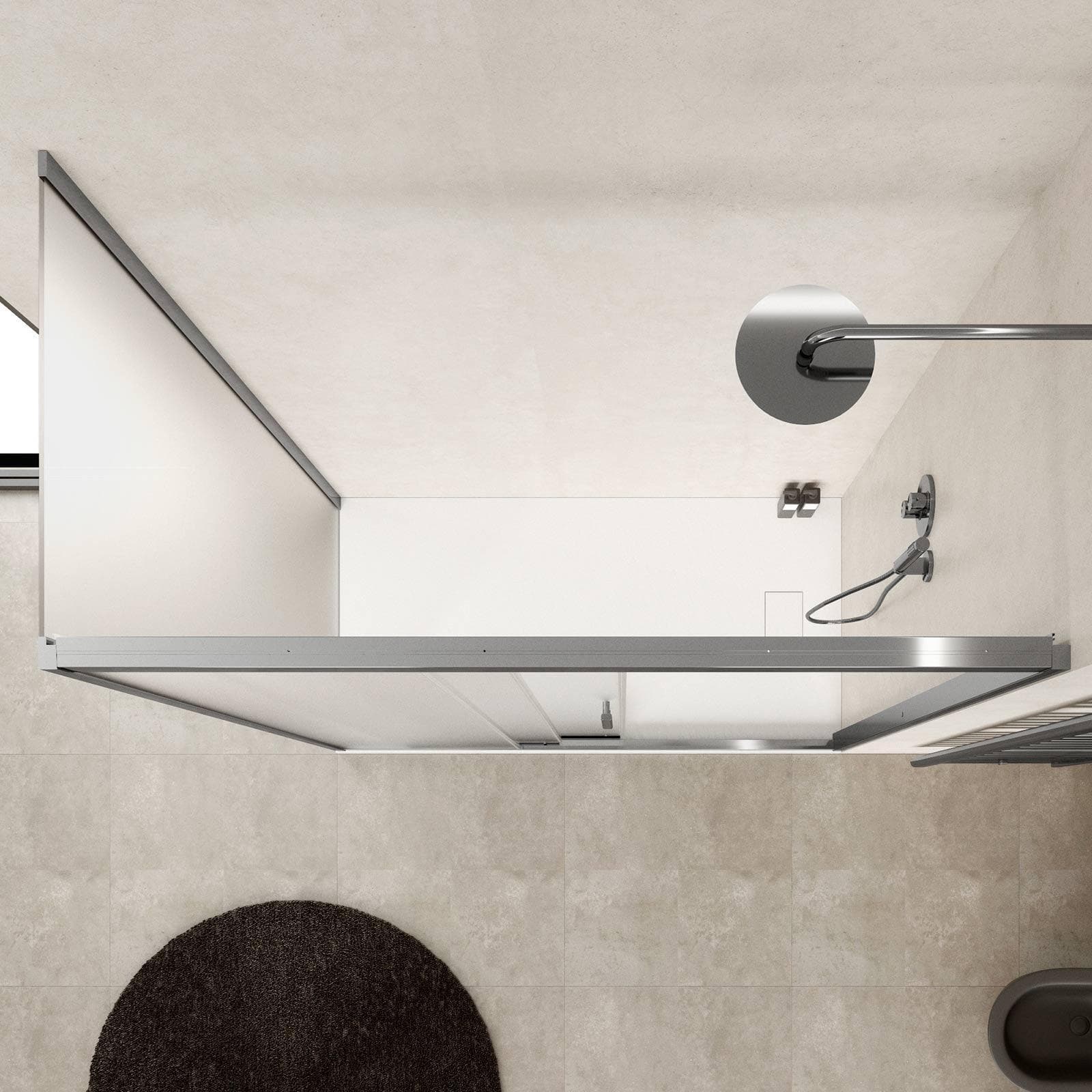 Box doccia 160x70 cm scorrevole verso sx 3 ante anticalcare opaco e profilo cromo 195h - Teknic