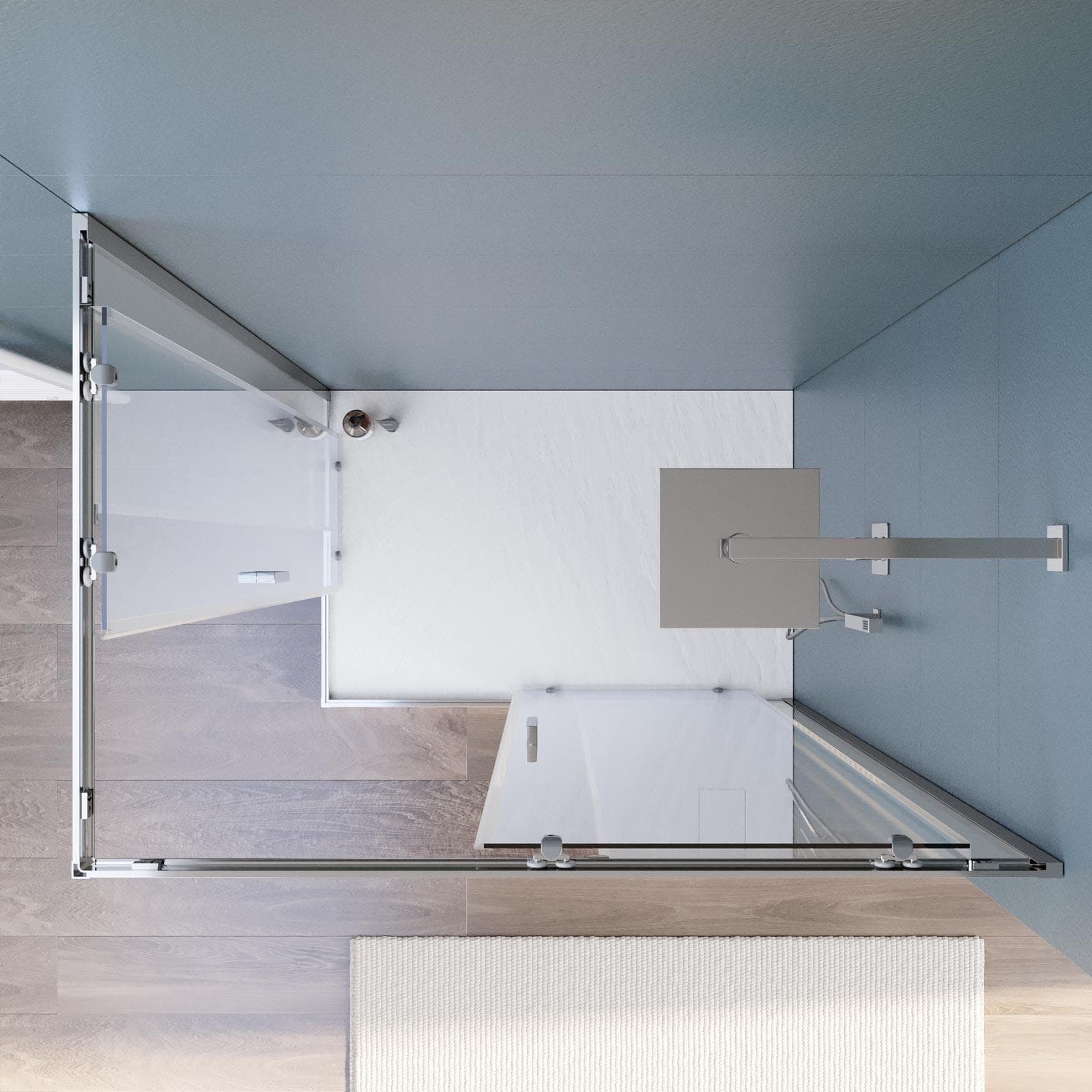 Box doccia 70x120 cm angolare scorrevole con vetro trasparente e profilo cromo 200h - Skin