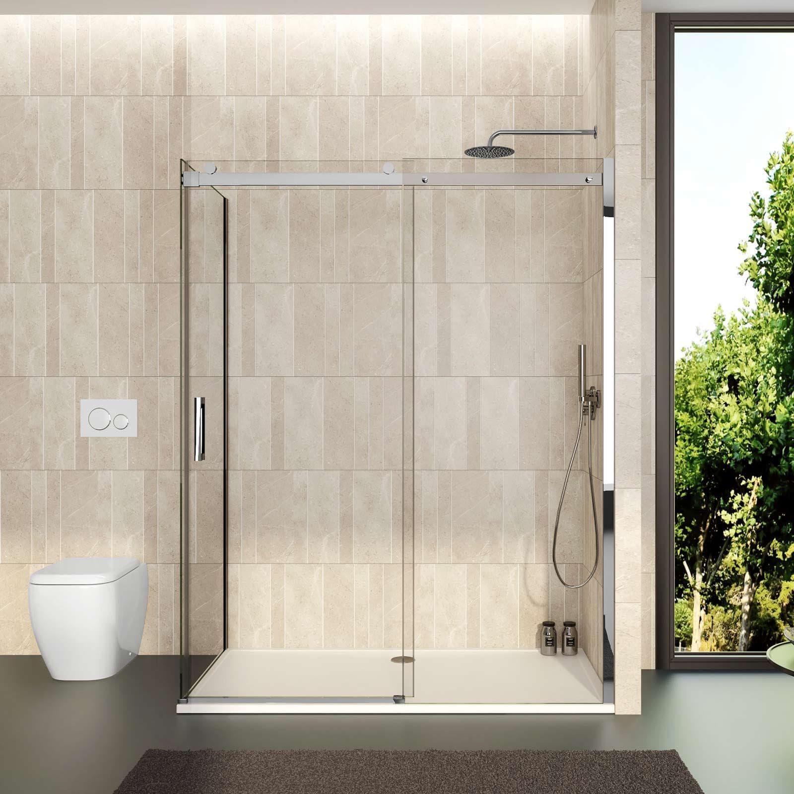 Box doccia 70x150 cm scorrevole vetro anticalcare trasparente profilo cromo 195h - Rail