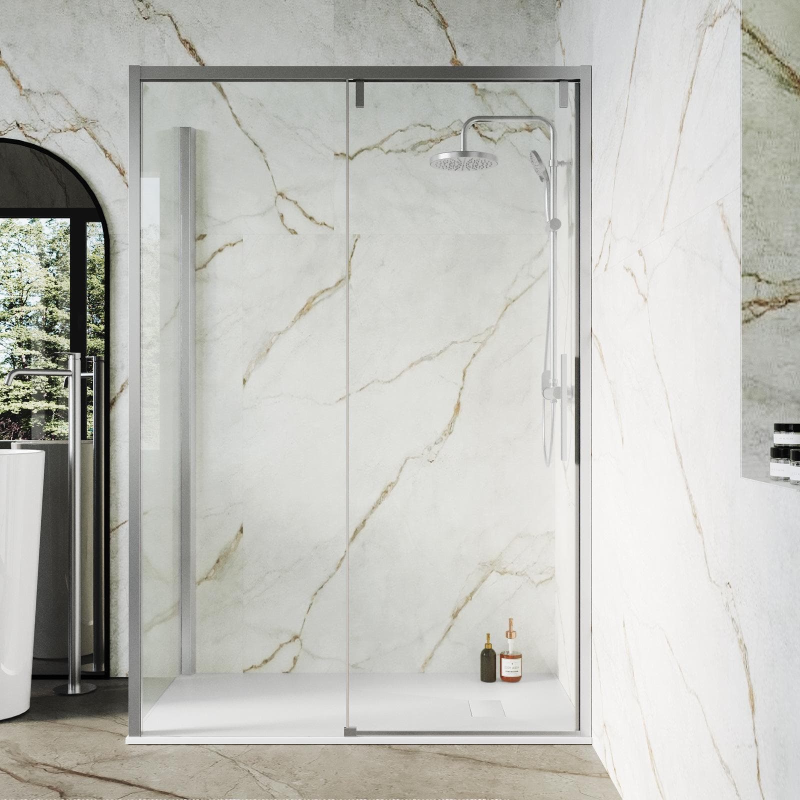 Box doccia 80x140 cm scorrevole SoftClose 8mm anticalcare 200h - Anthea