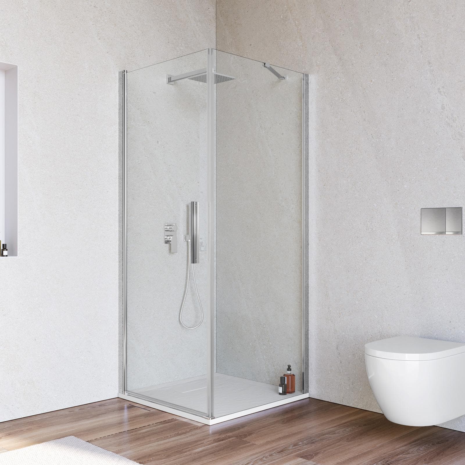 Box doccia 80x80 cm battente in vetro temperato 6mm trasparente 195h - Nilo