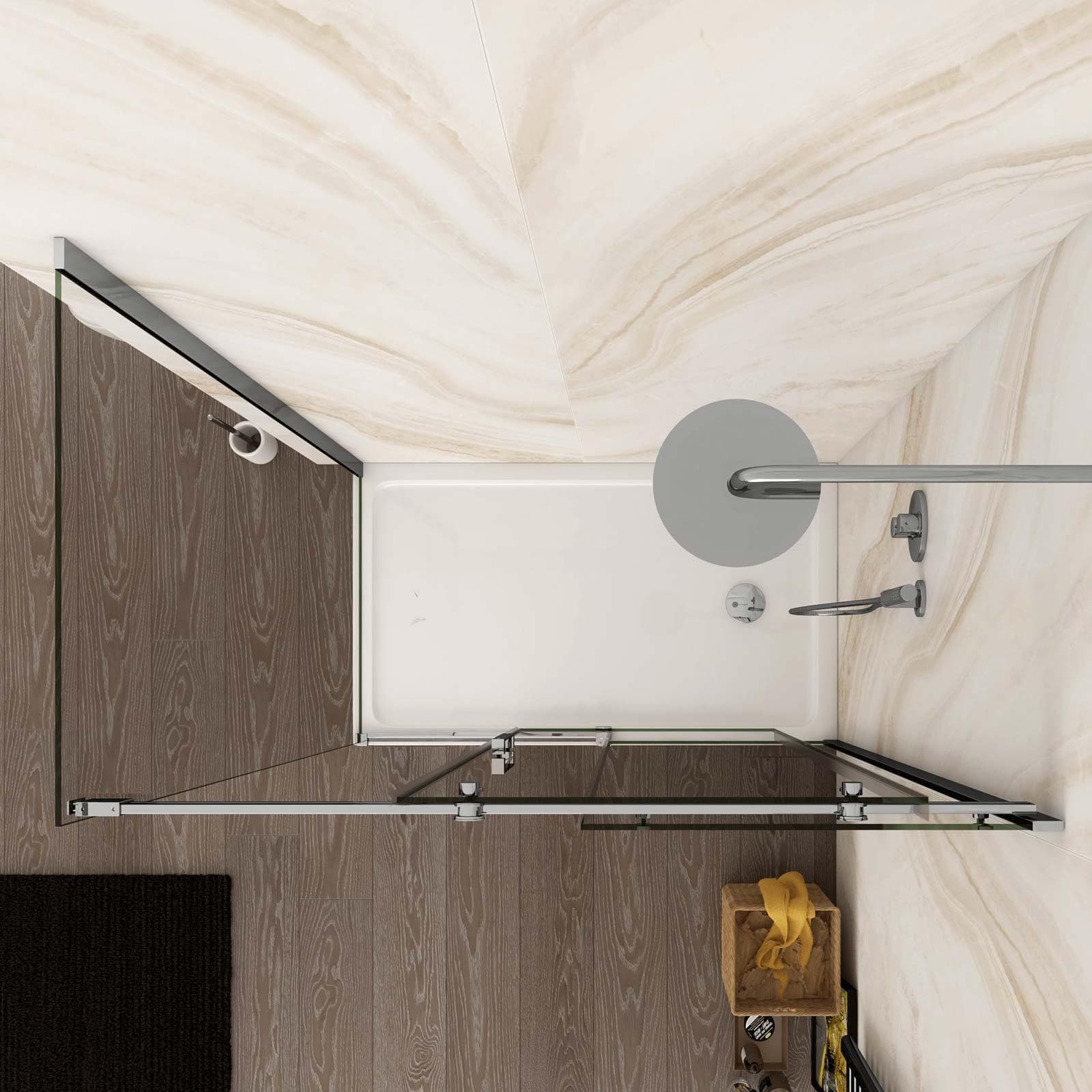 Box doccia 90x120 cm scorrevole vetro anticalcare trasparente profilo cromo 195h - Rail