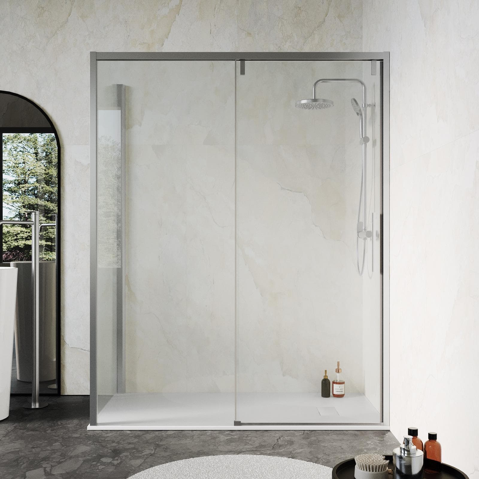 Box doccia 90x160 cm scorrevole SoftClose 8mm anticalcare 200h - Anthea