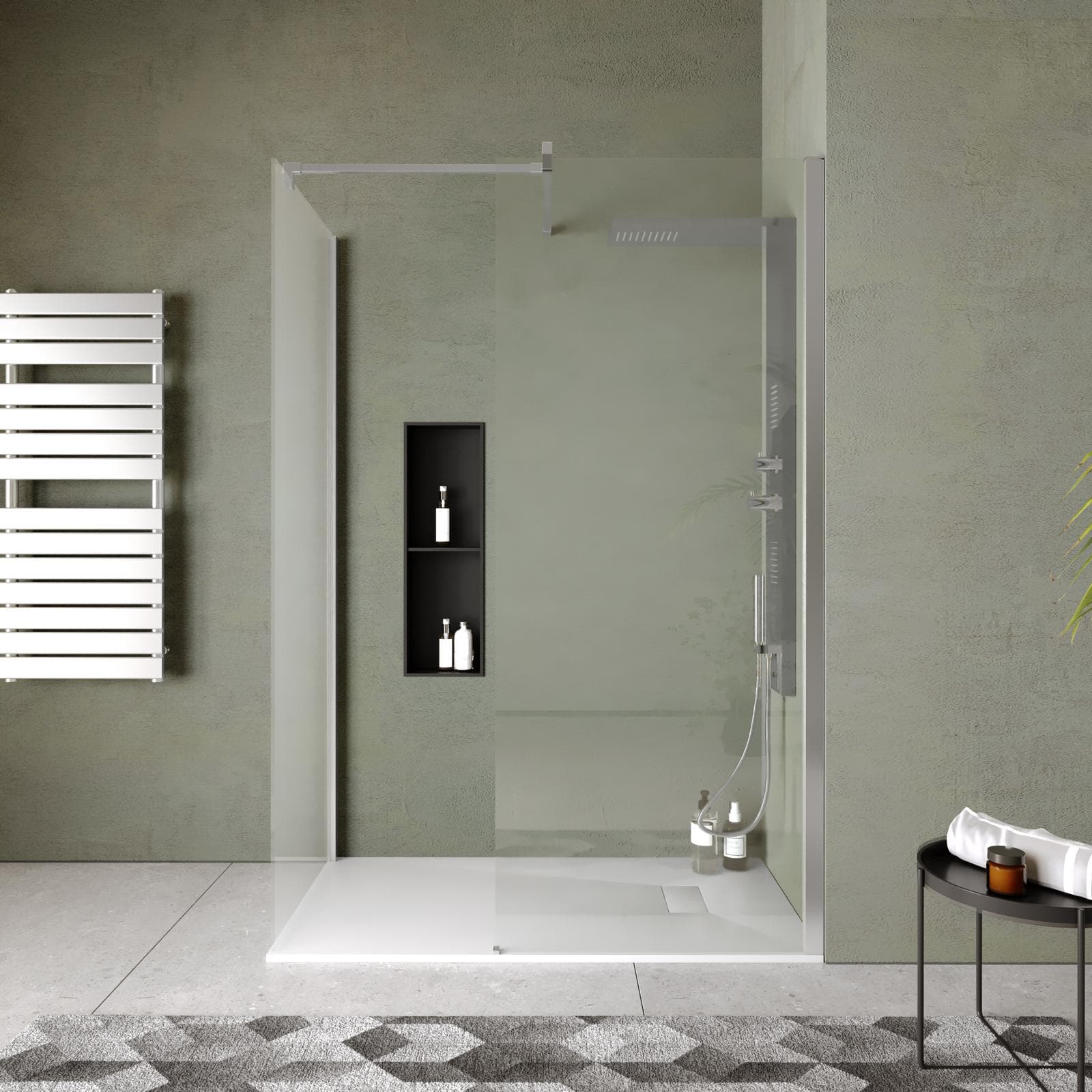 Box doccia angolare cm 70x90 reversibile vetro temperato anticalcare 200h - Keep