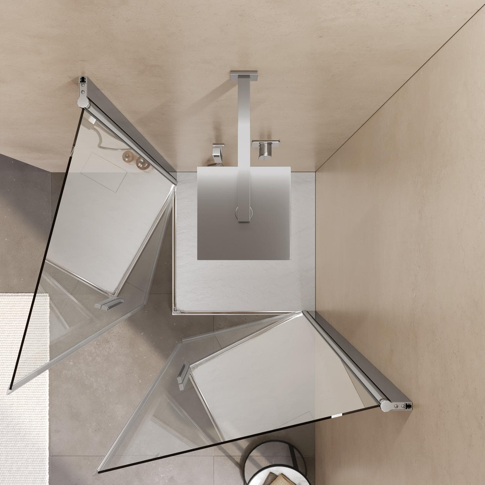 Box doccia 70x70 cm doppio battente con vetro temperato trasparente e profilo cromo 195h - Nilo