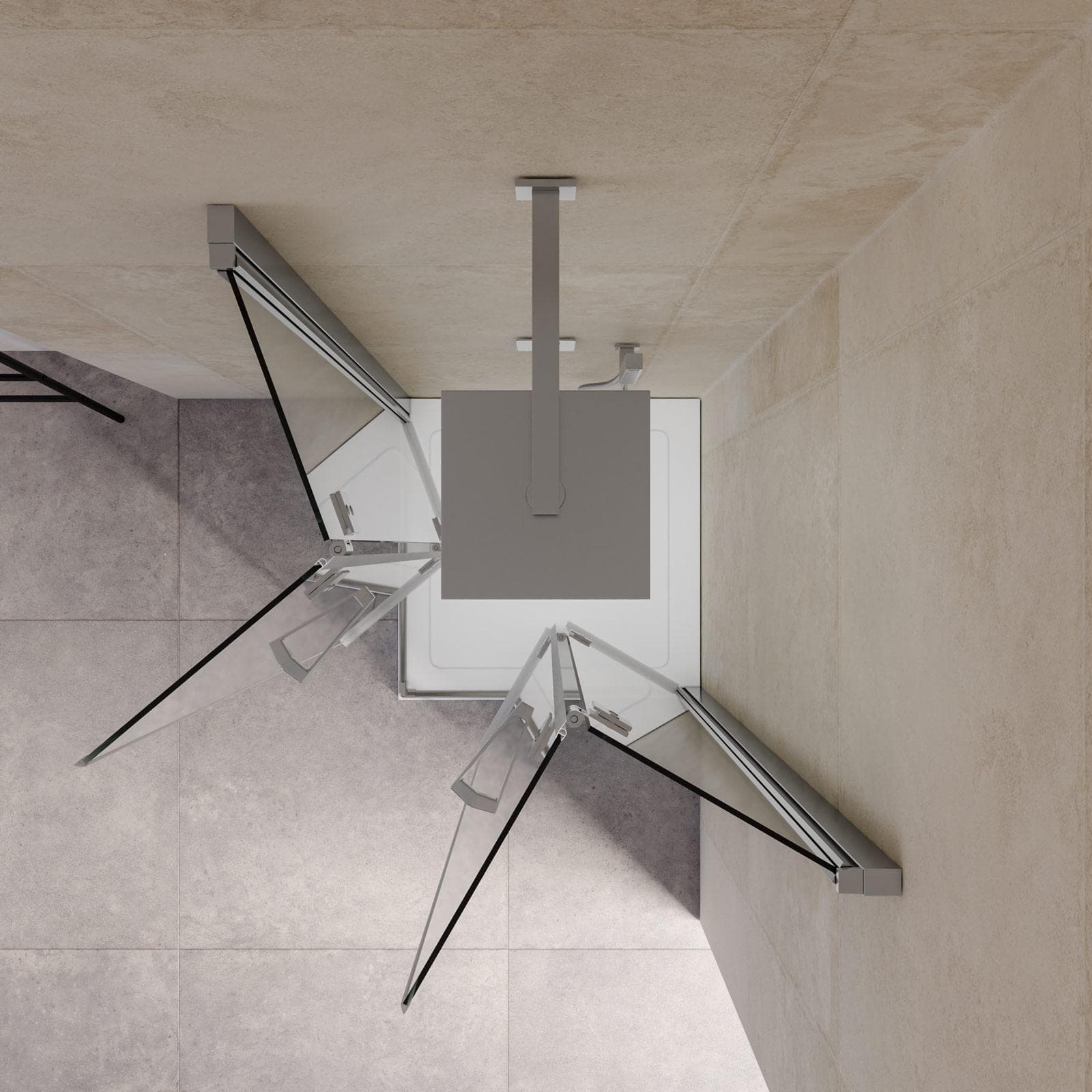 Box doccia 70x70 cm doppio soffietto vetro anticalcare trasparente profilo cromo 195h - Flexy