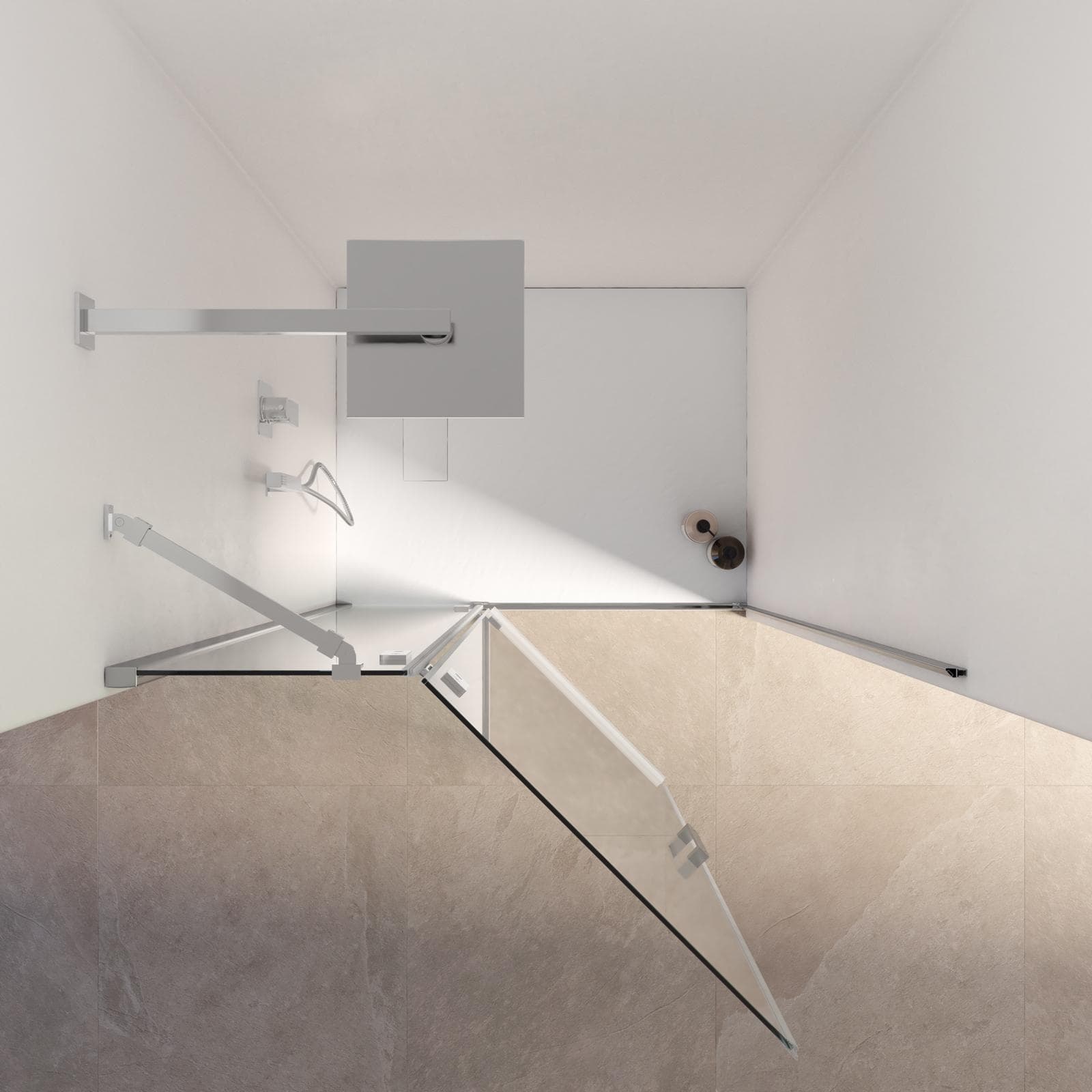 Nicchia battente 100 cm vetro temperato anticalcare 195h - Closet