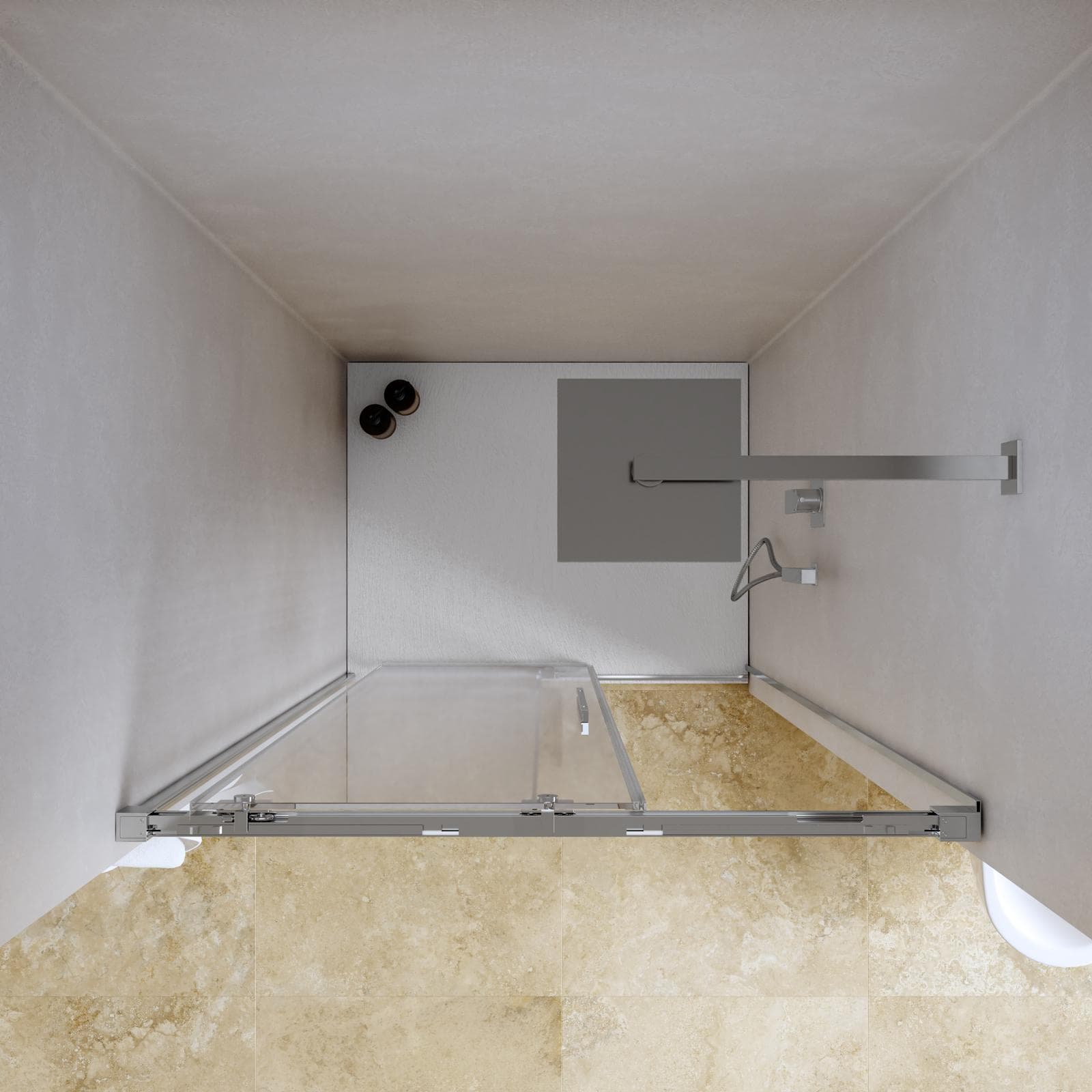 Box doccia nicchia 100 cm scorrevole con vetro anticalcare trasparente profilo cromo 200 h - Alissa