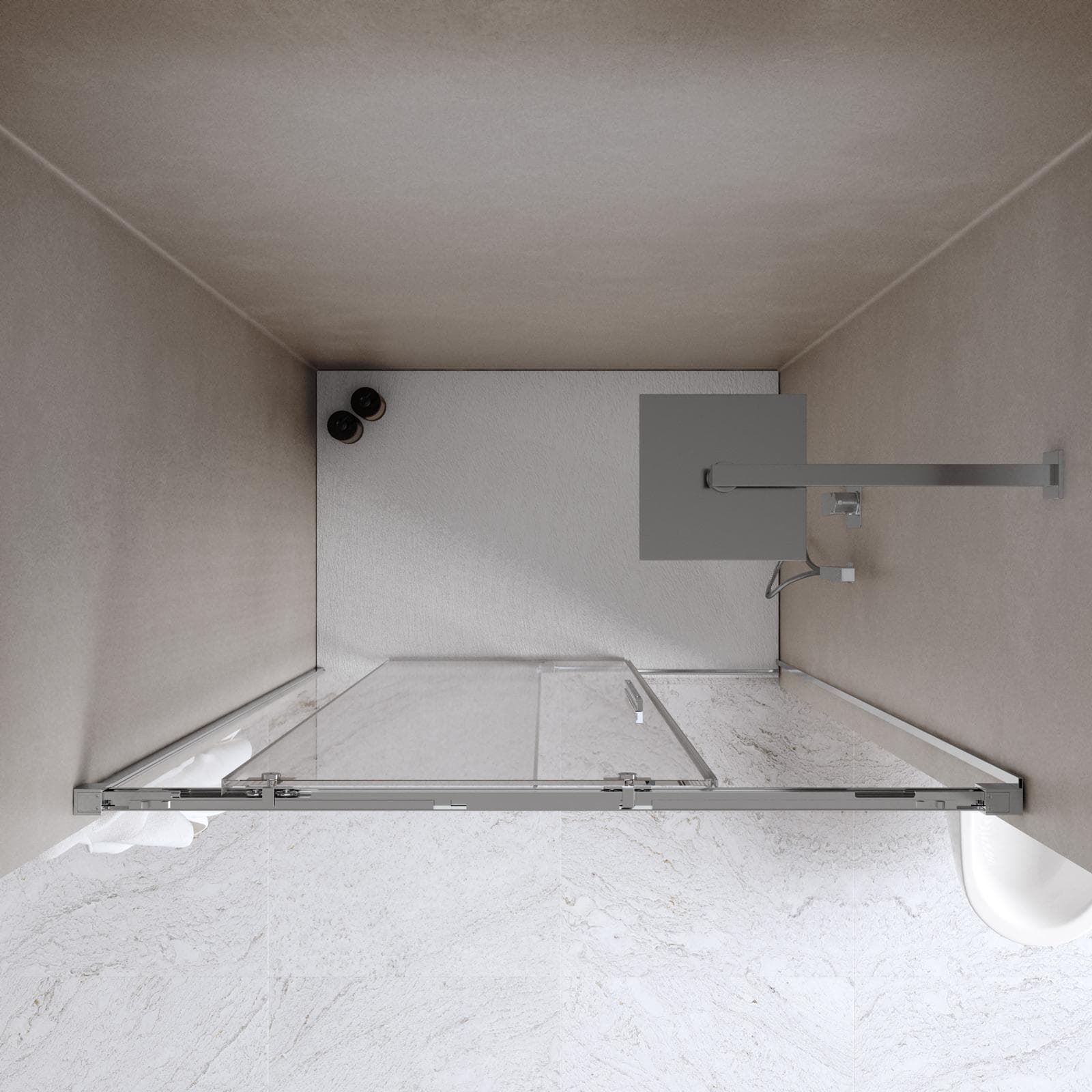 Box doccia nicchia 120 cm scorrevole con vetro anticalcare trasparente profilo cromo 200 h - Alissa