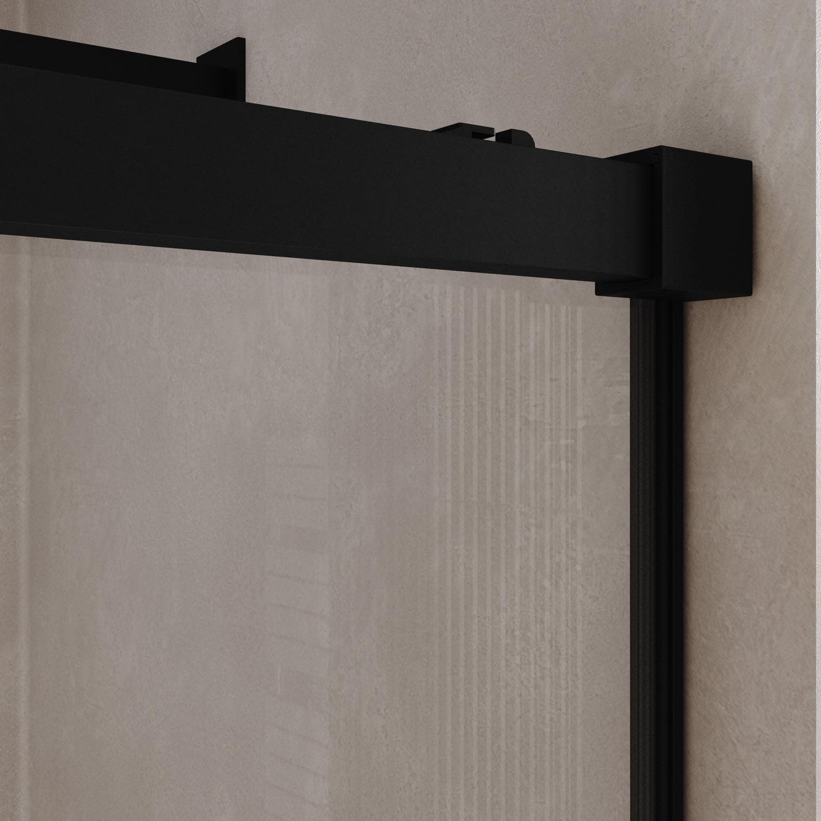 Box doccia nicchia 120 cm scorrevole con vetro anticalcare trasparente profilo nero opaco 200 h - Alissa