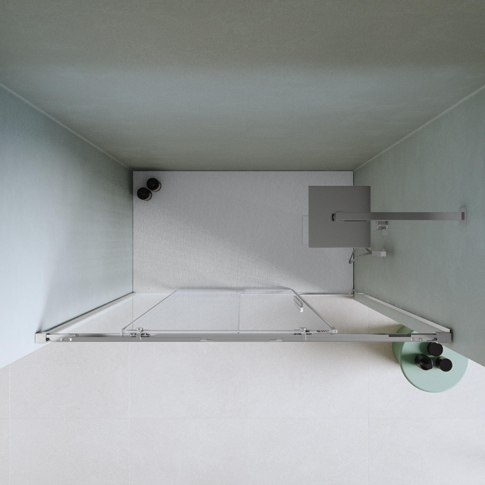 Box doccia nicchia 140 cm scorrevole con vetro anticalcare trasparente profilo cromo 200 h - Alissa