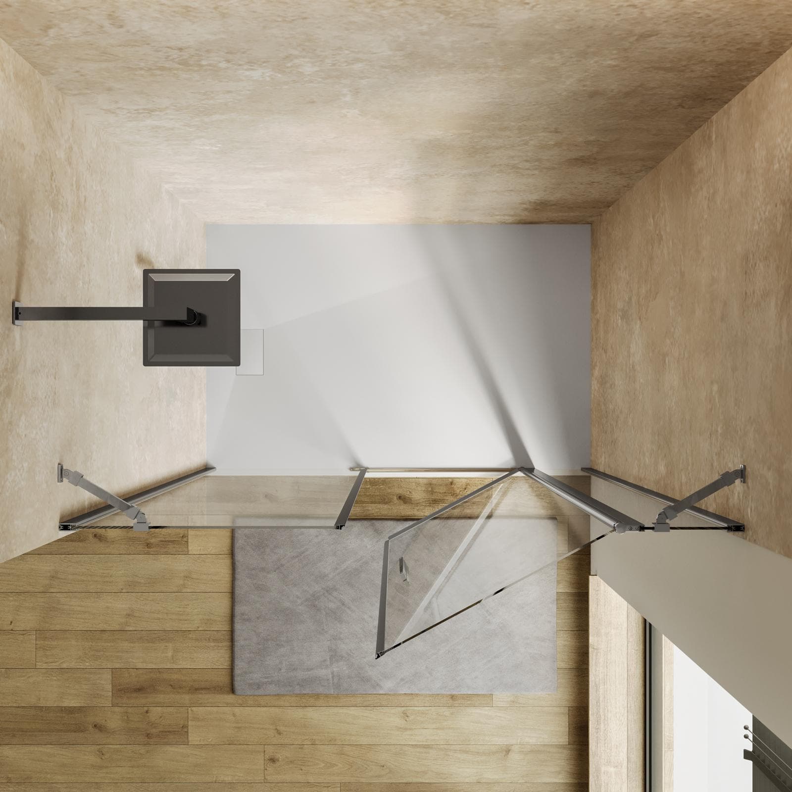 Box doccia nicchia 150 cm 20 giunto + 65 battente + 65 fisso con vetro temperato trasparente e profilo cromo 195h - Nilo