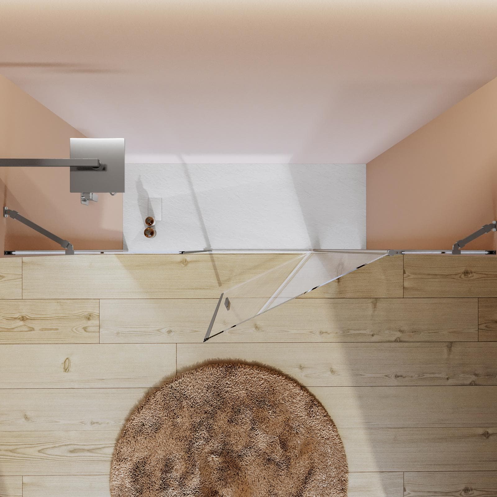 Box doccia nicchia 200 cm 45 giunto + 85 battente + 70 fisso con vetro temperato trasparente e profilo cromo 195h - Nilo