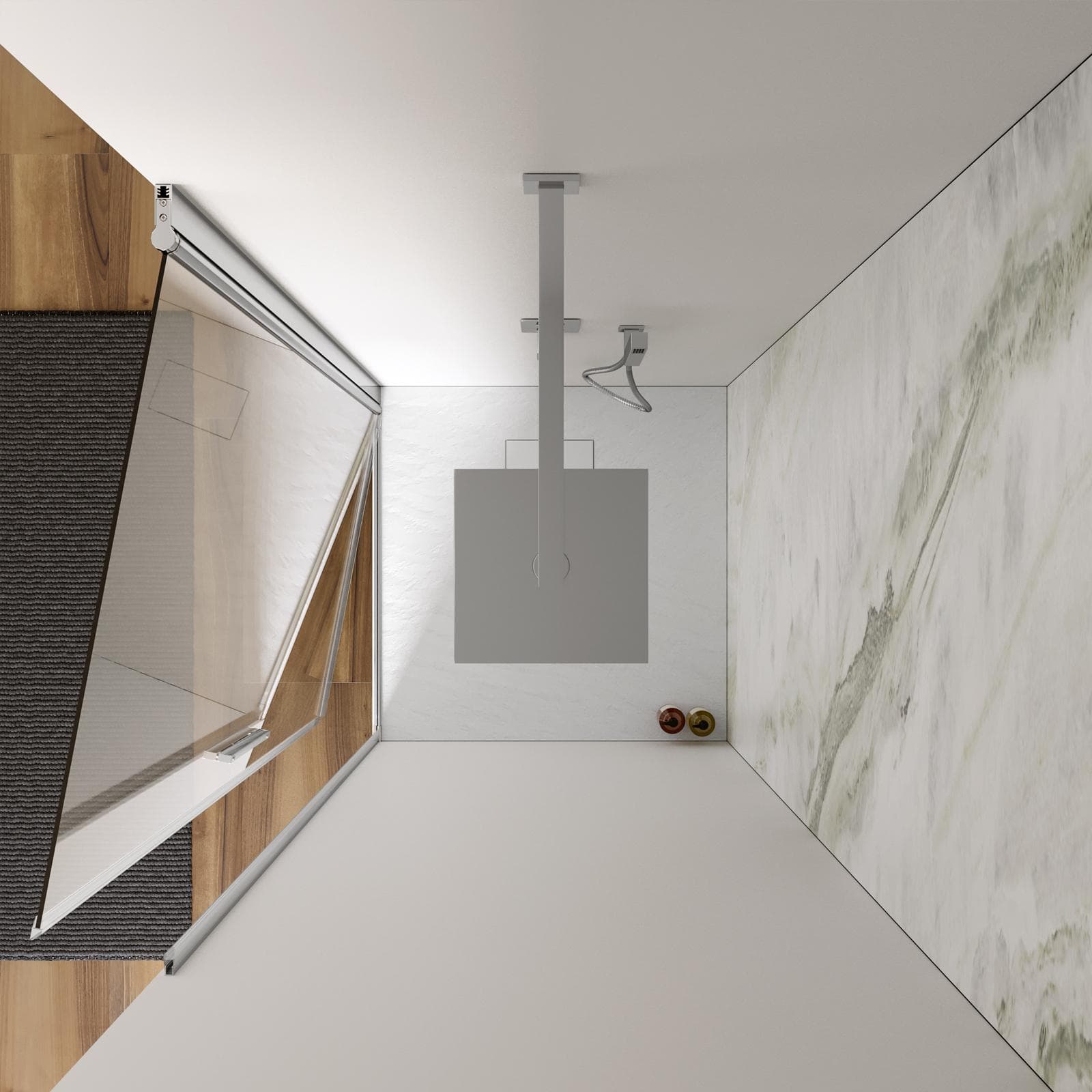 Box doccia nicchia 80 cm battente con vetro trasparente e profilo cromo 195h - Nilo