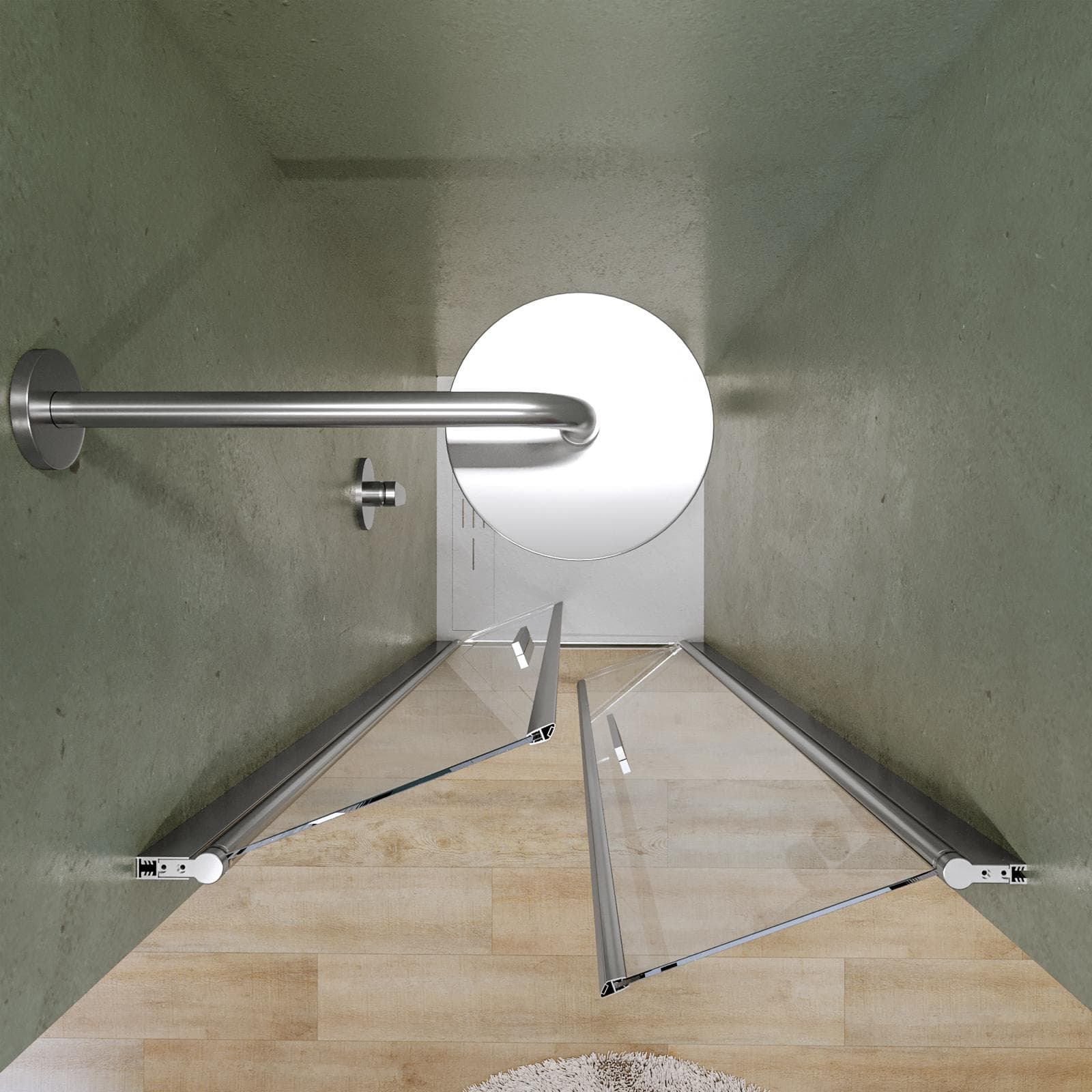 Box doccia nicchia 80 cm saloon con vetro anticalcare trasparente e profilo cromo 195h - Lost