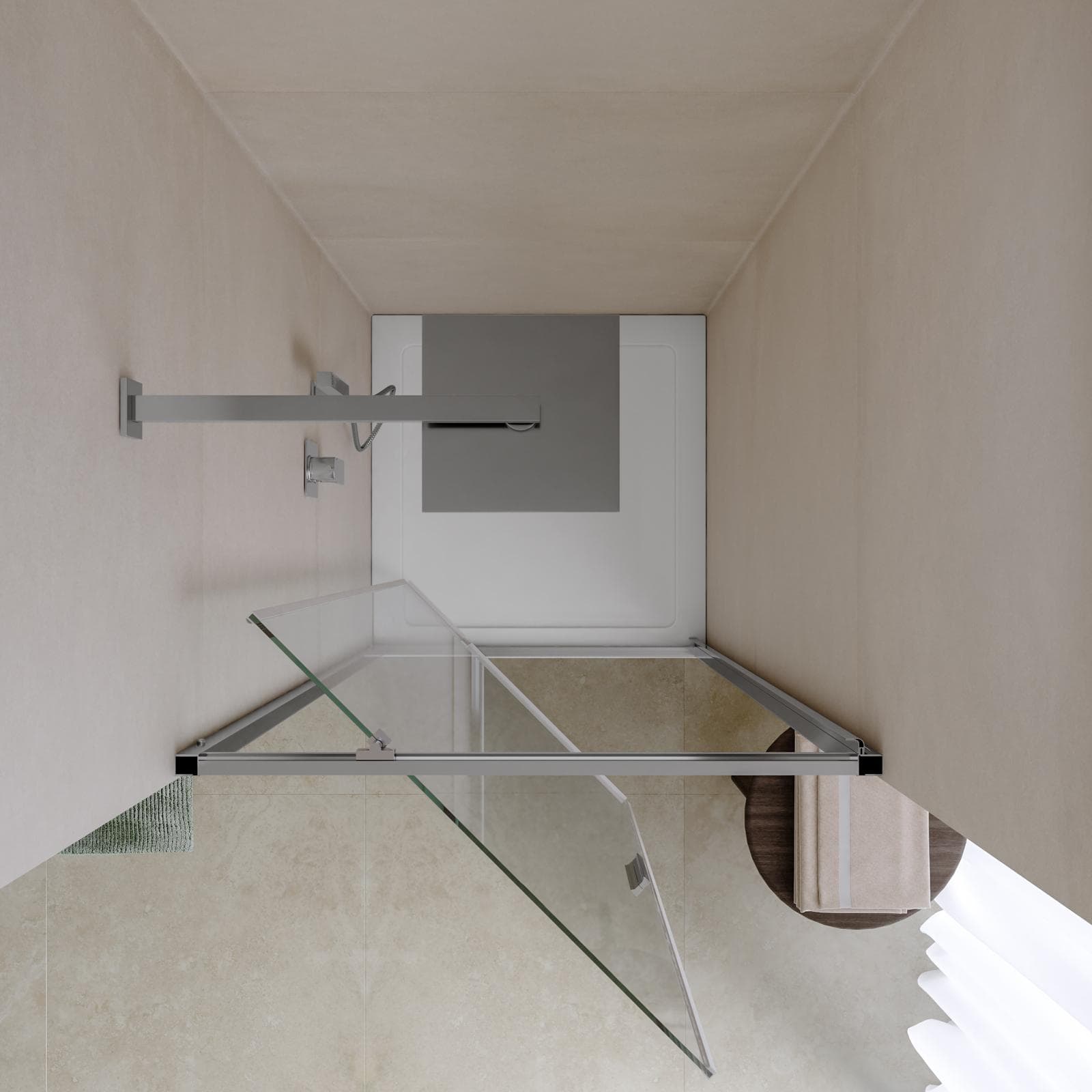 Box doccia nicchia 90 cm battente con vetro slim trasparente e profilo cromo 195h - Glide