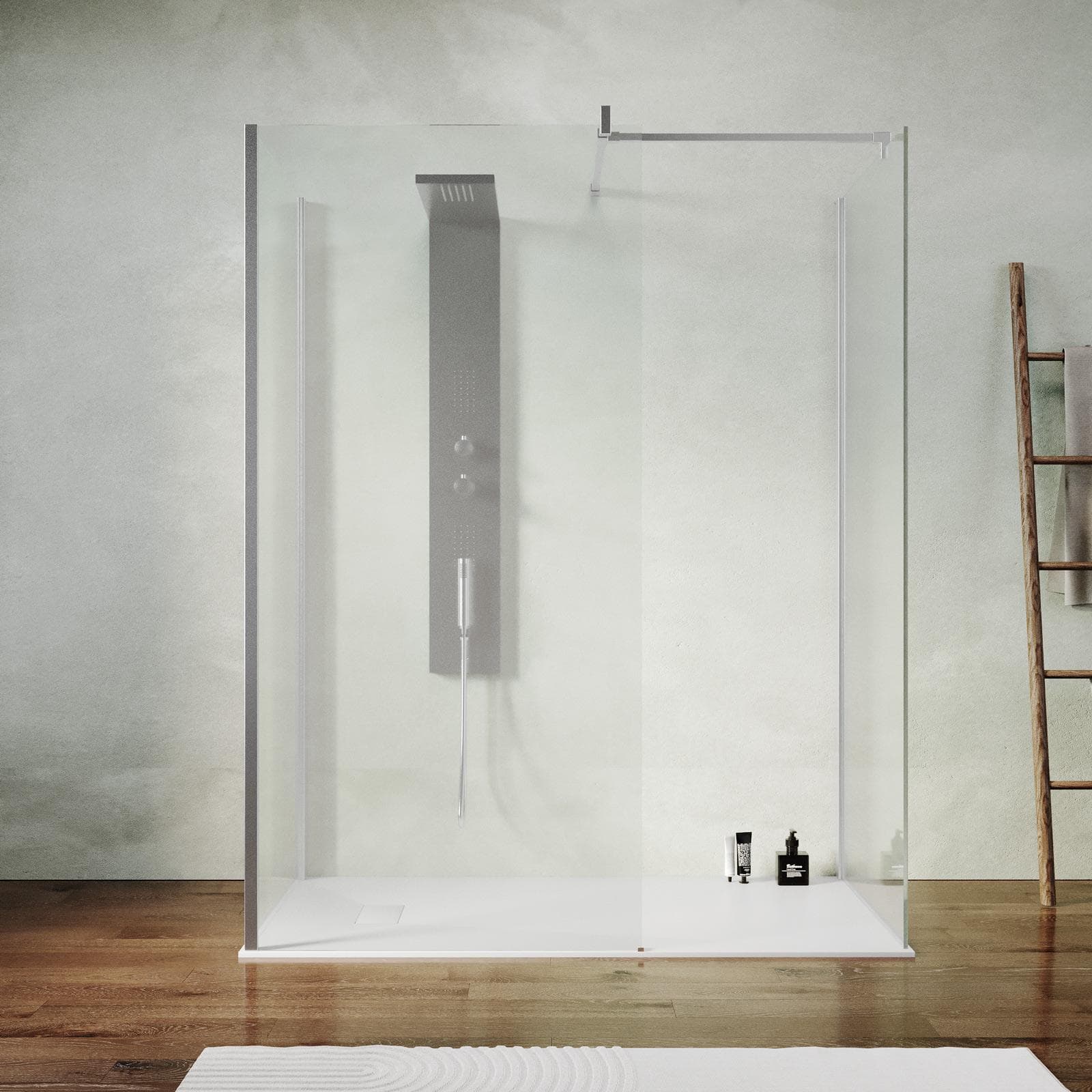 Box doccia tre lati 70x90x70 cm con vetro temperato trasparente anticalcare 200h - Keep