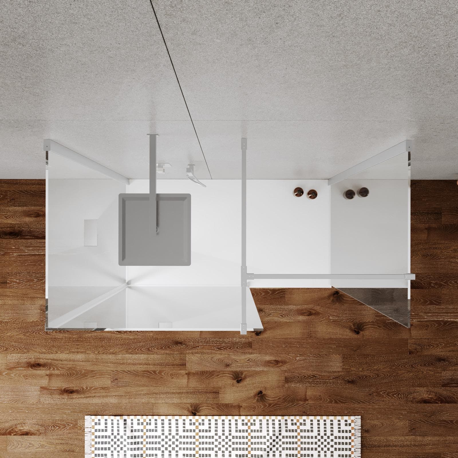 Box doccia walk-in tre lati 80x80x80 cm vetro anticalcare trasparente e profilo cromo 200h - Keep