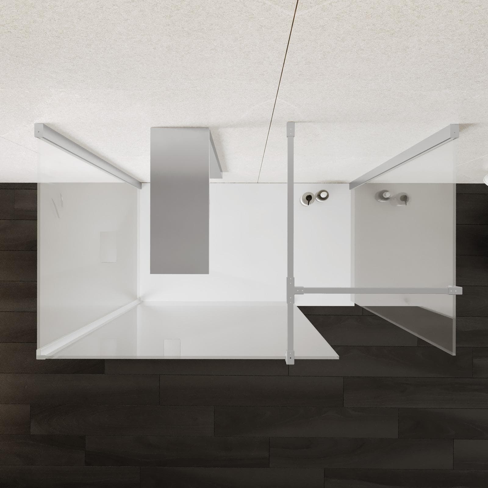 Box doccia walk-in tre lati 90x100x90 cm vetro anticalcare trasparente 8 mm e profilo cromo 200h - Keep