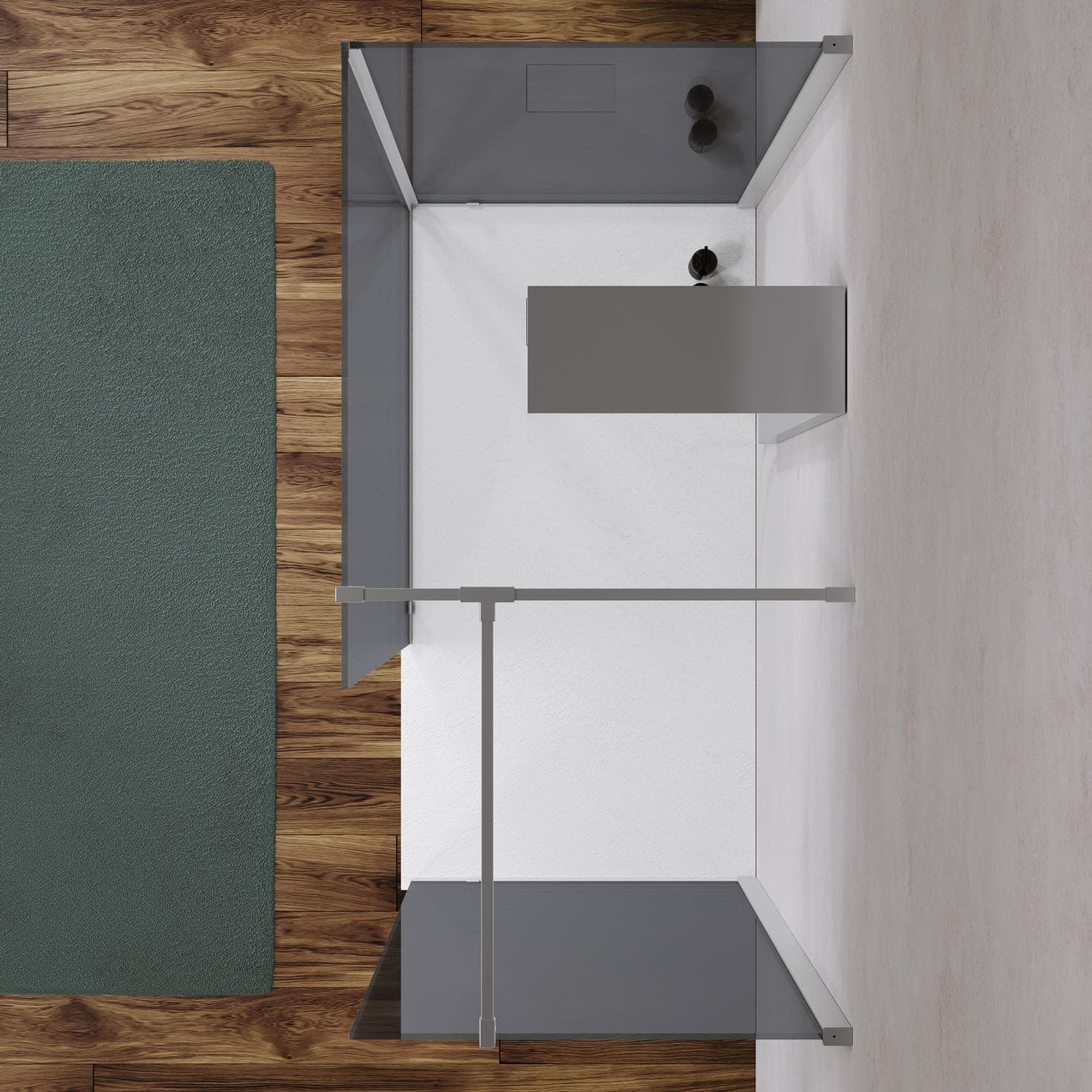 Box doccia tre lati walk-in 70x100x70 vetro temperato fumè anticalcare 200h - Keep