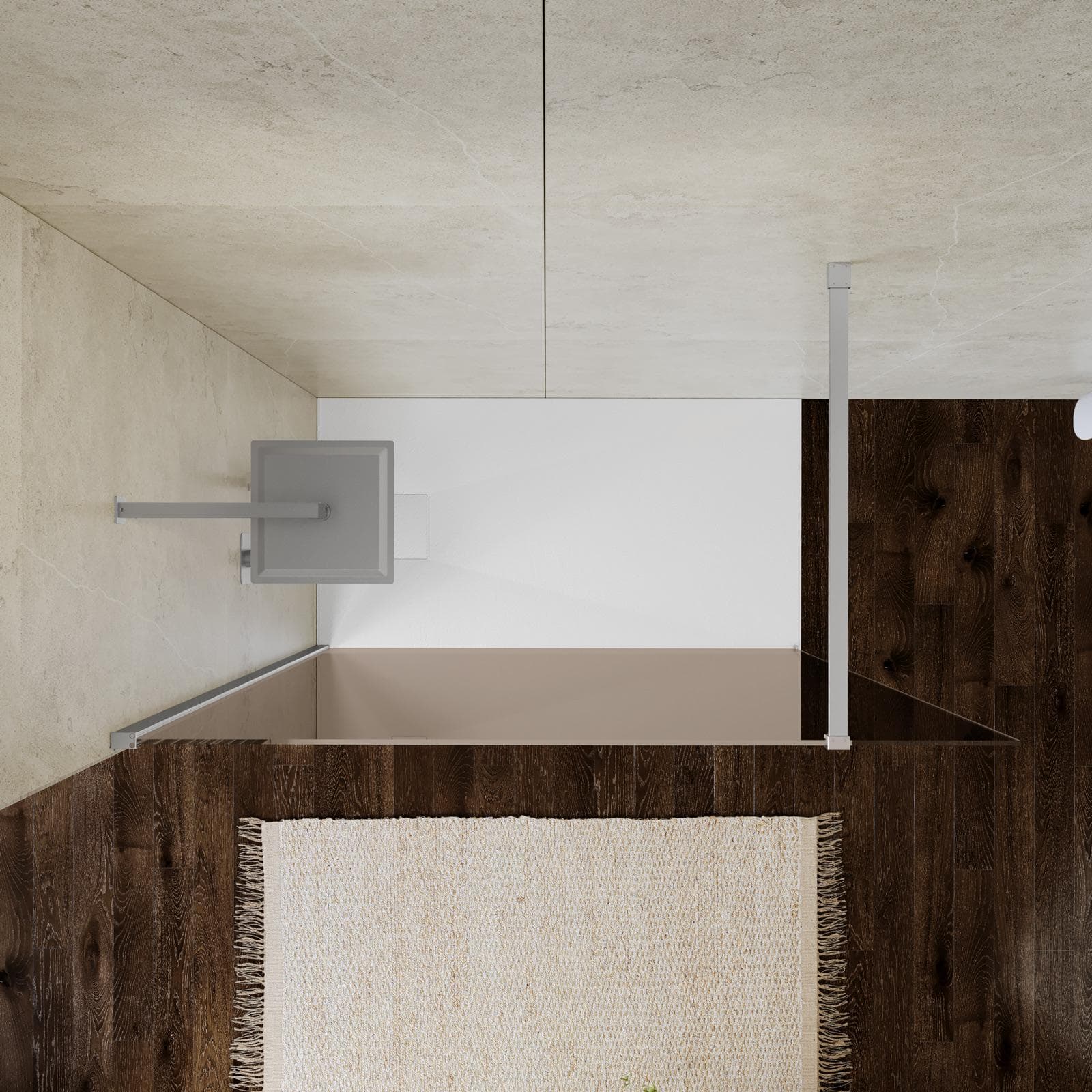 Box doccia Walk in 150 cm vetro anticalcare bronzato e profilo cromo 200h - Keep
