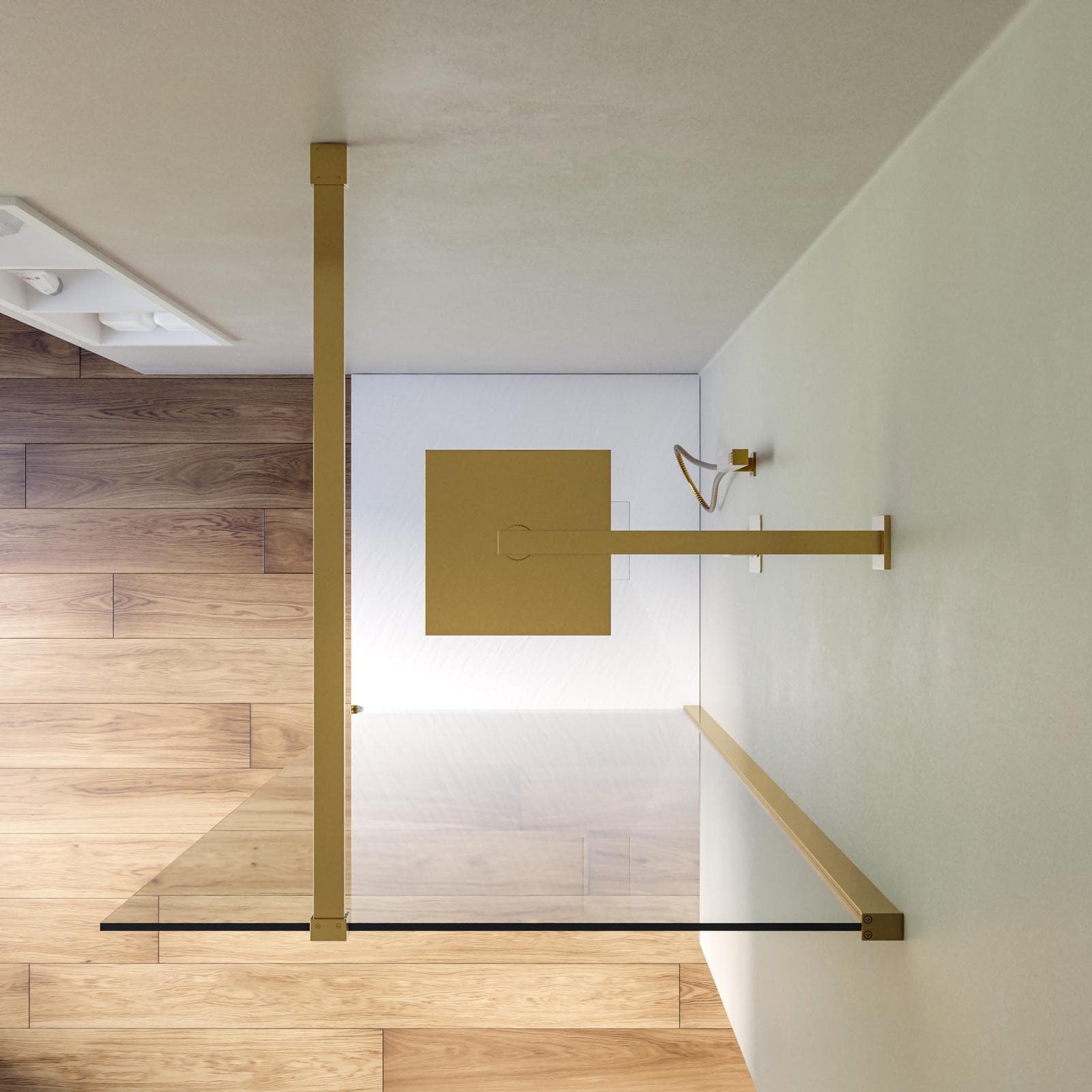 Box doccia Walk in 80 cm vetro 8 mm anticalcare trasparente e profilo oro 200h - Keep