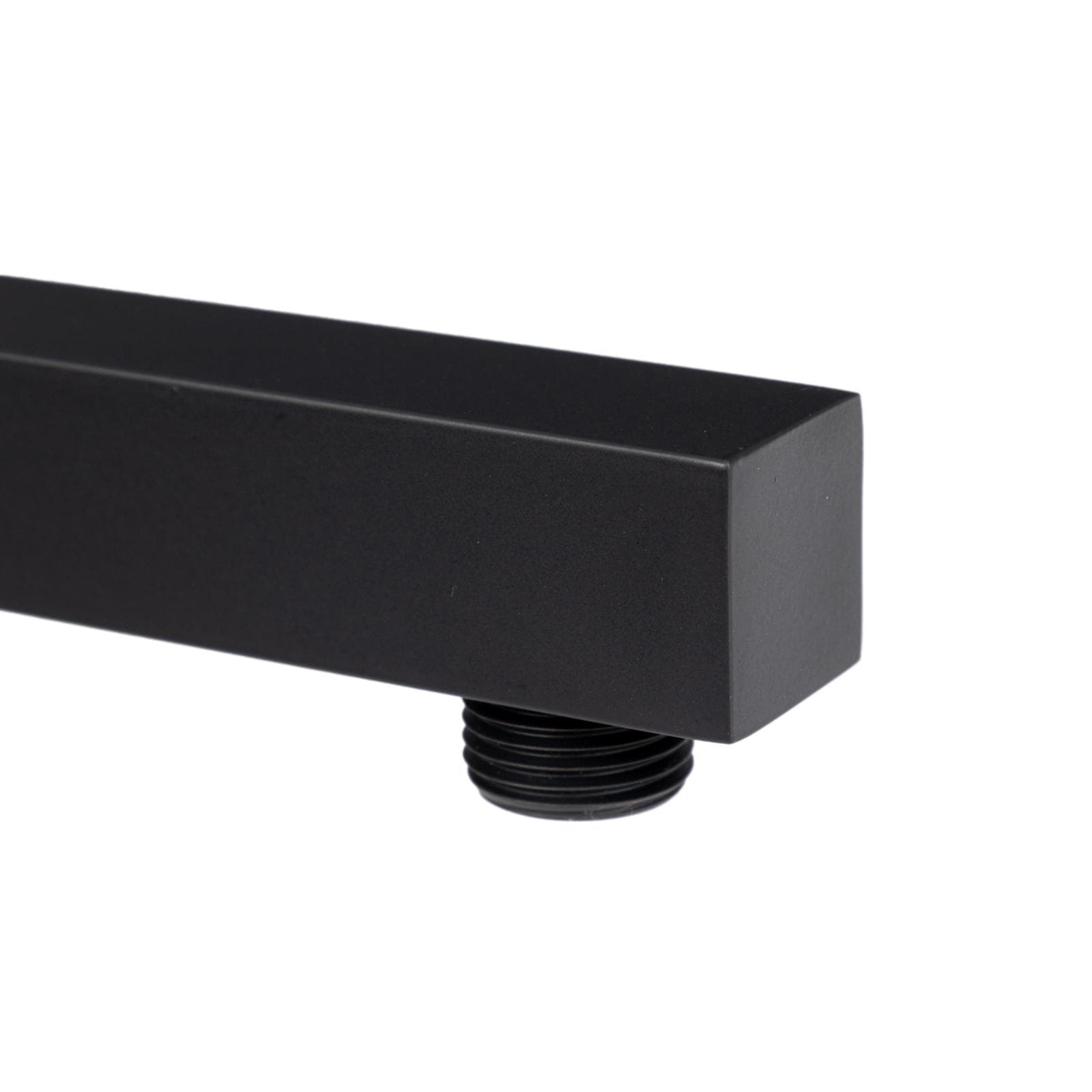 Braccio doccia nero opaco con sezione quadrata 40 cm design slim per soffione