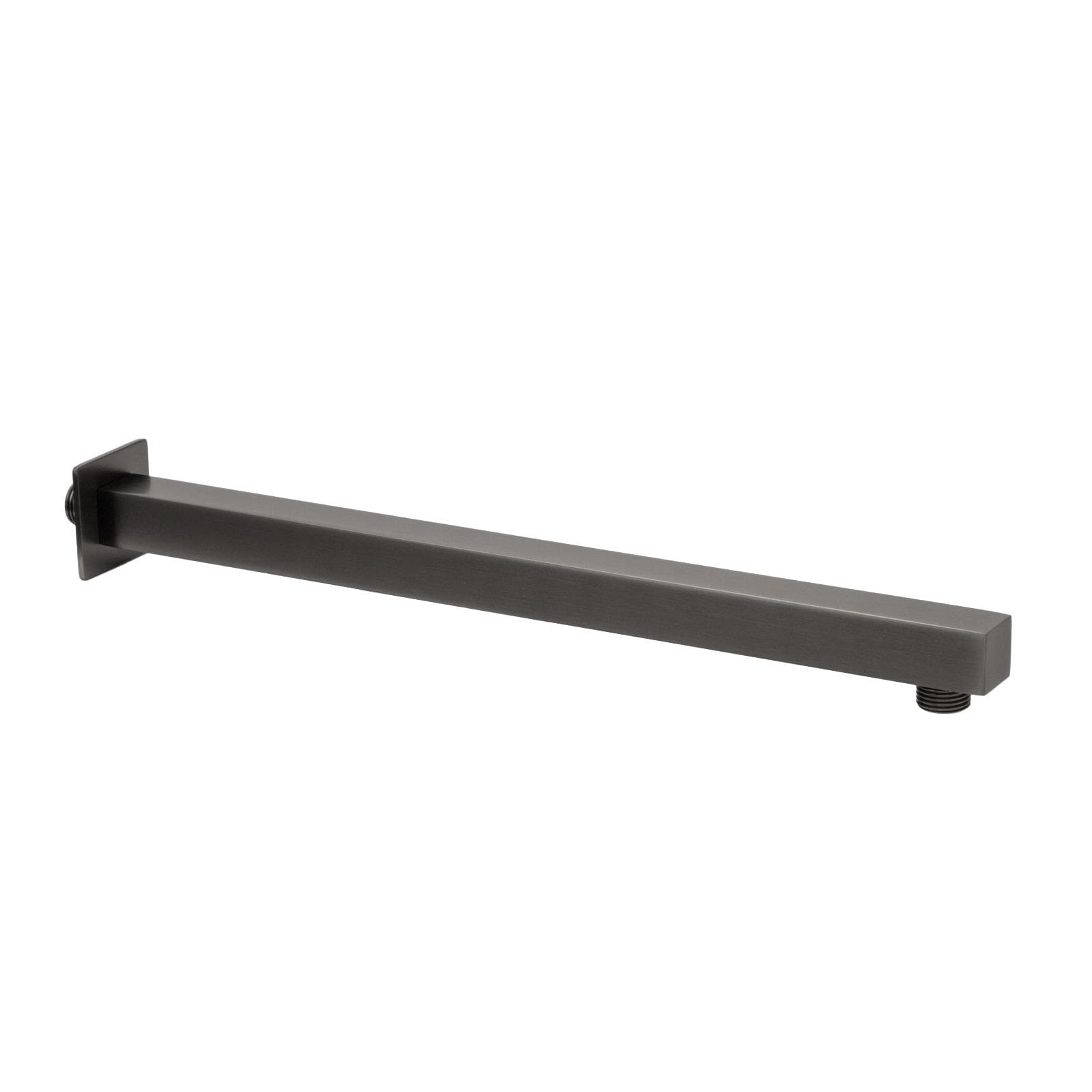 Braccio doccia quadrato 42 cm in ottone nero spazzolato